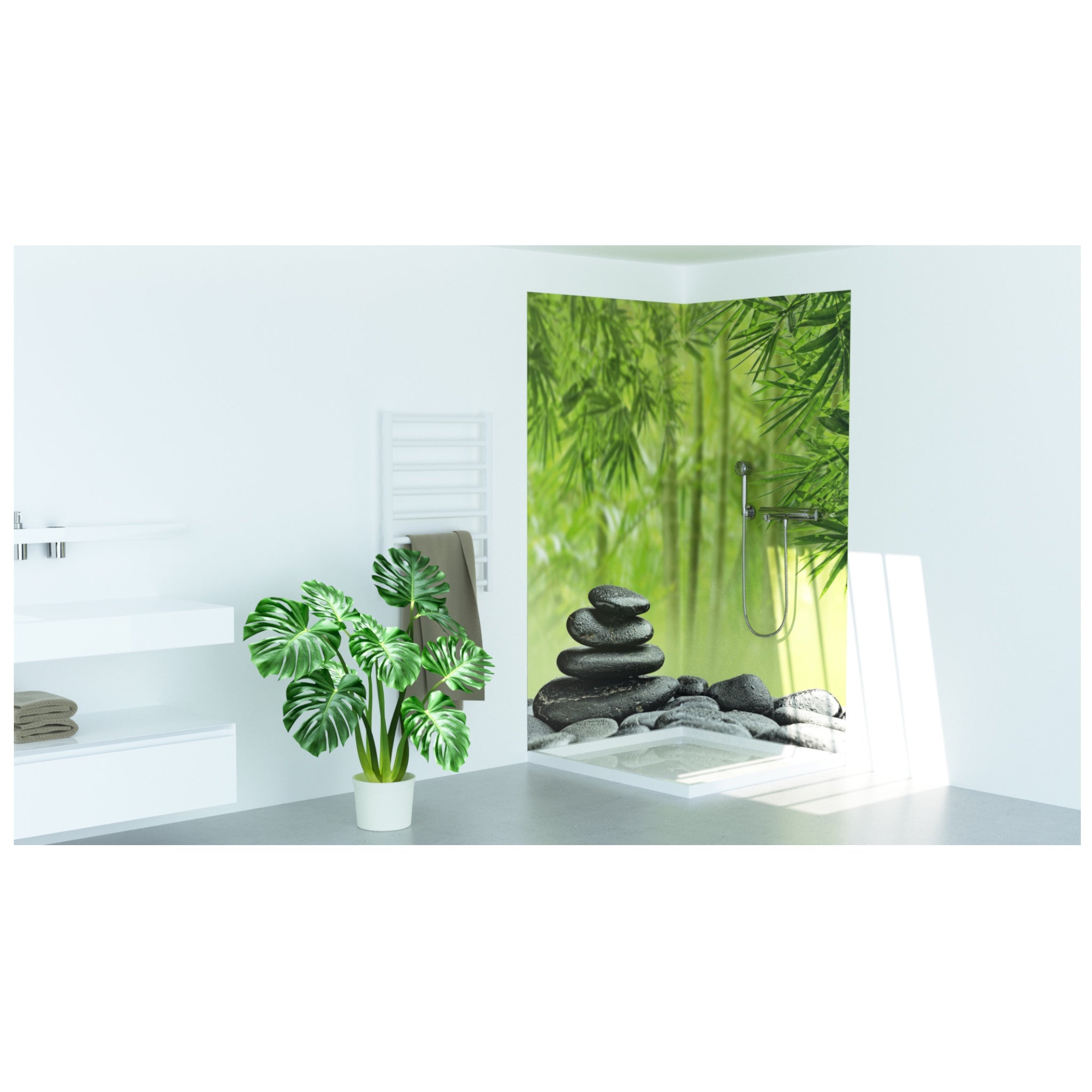 Duschrückwand Set WELLNESS Links/Rechts in 2 verschiedenen Größen