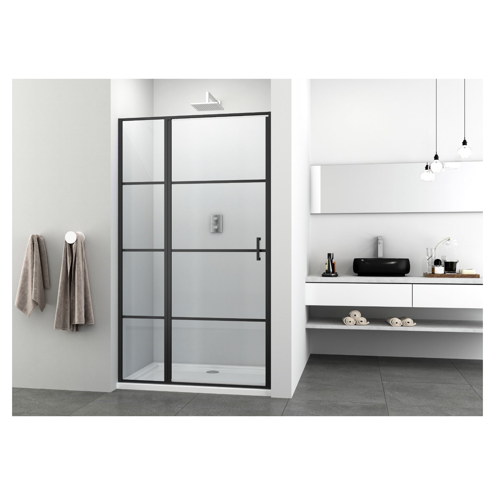 Schwenktür 120 cm | Schwarz matt