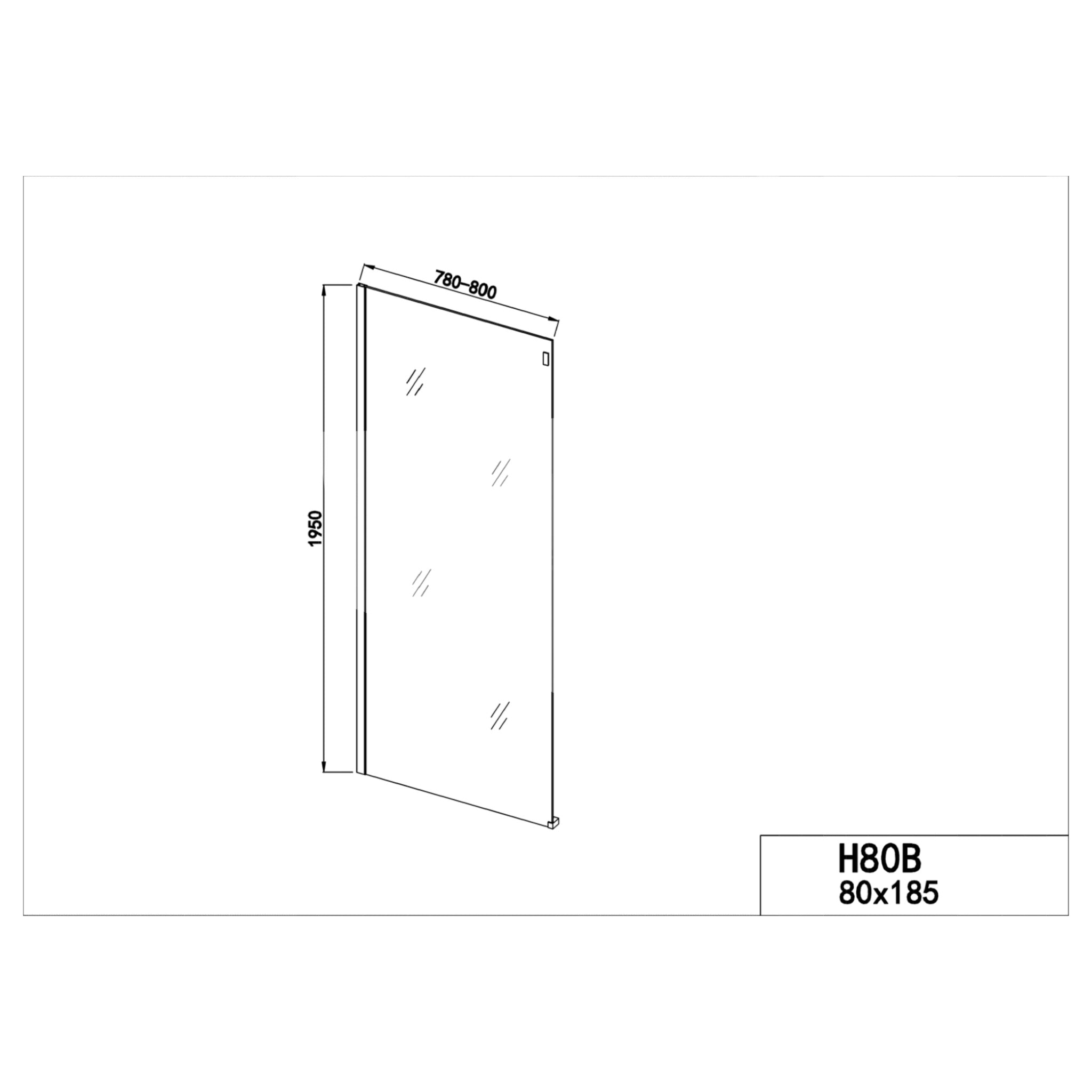 Fixed glass element black matt in 2 different sizes