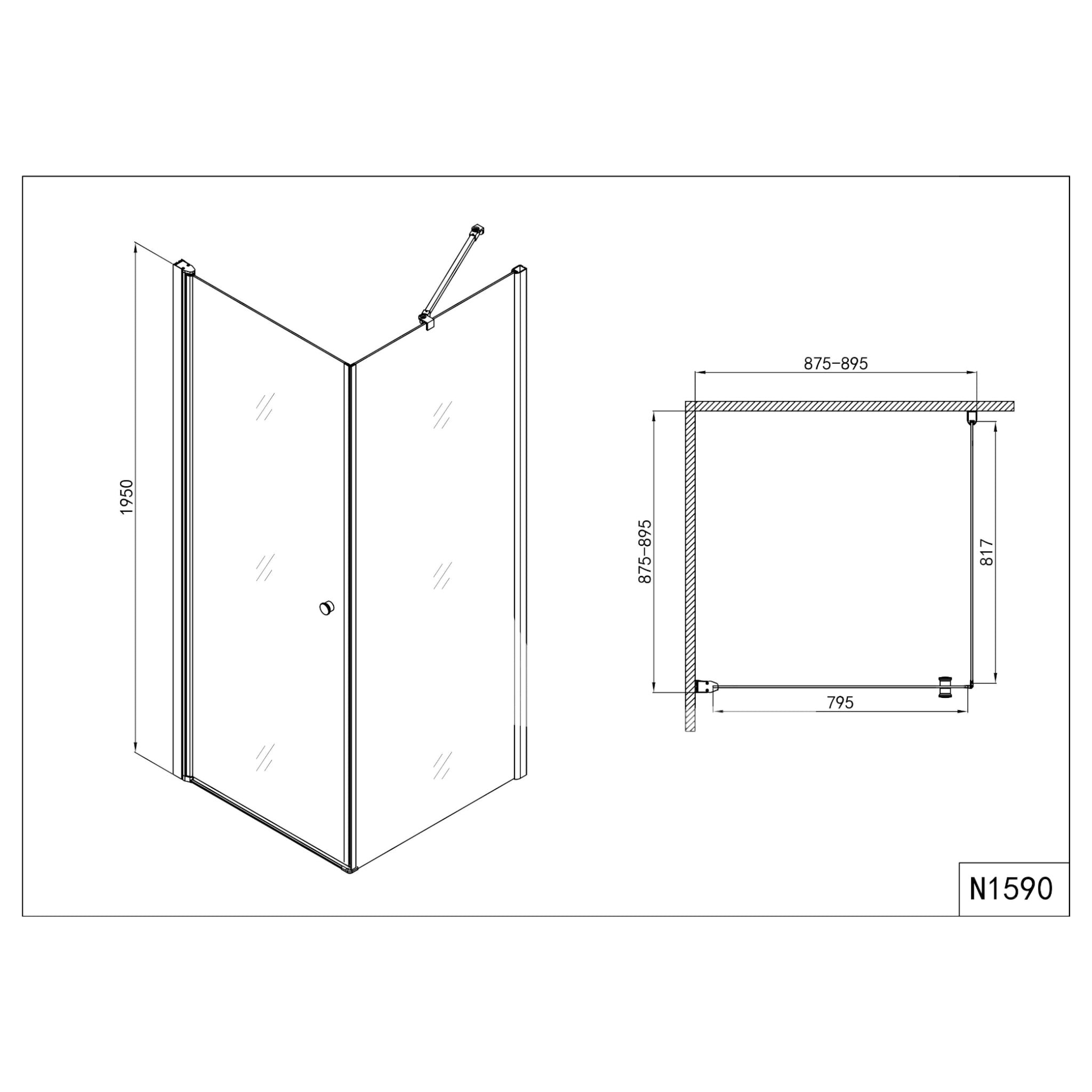 ELEGANCE swing door in 2 different sizes