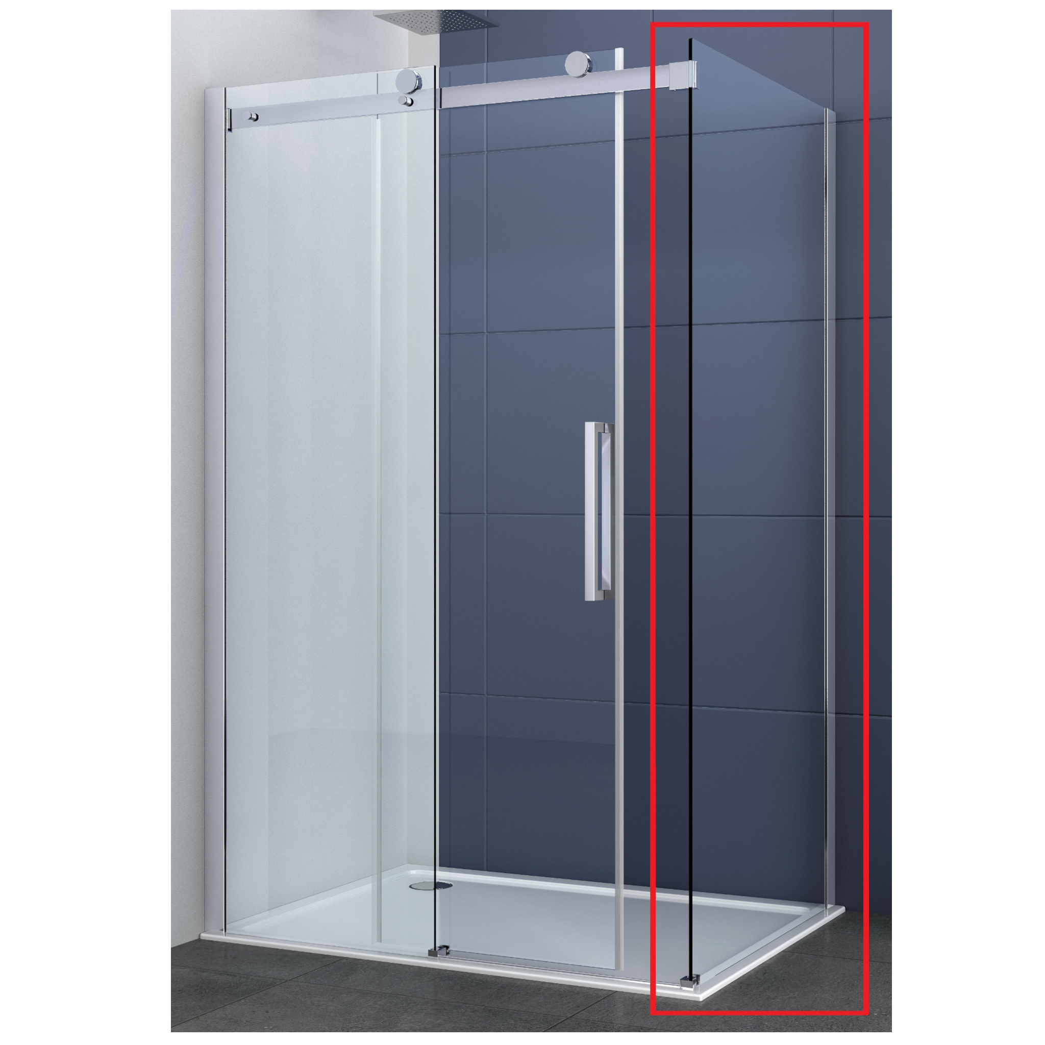 Elegance fixed glass 8 mm in 78-80 cm x H 195 cm