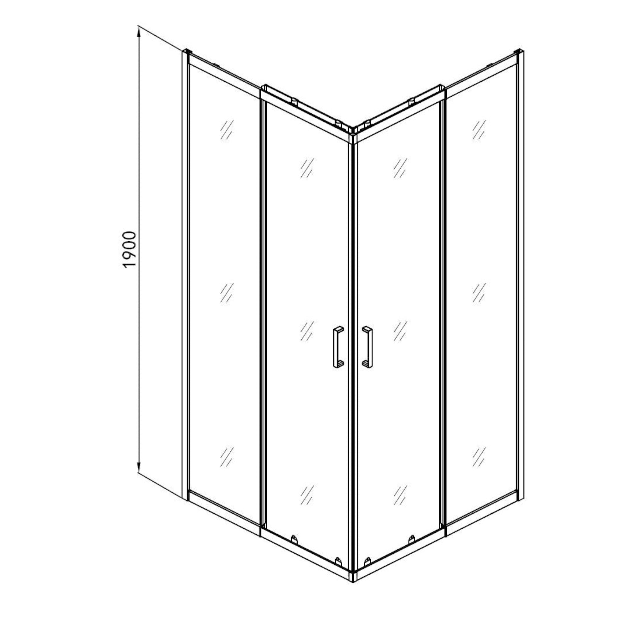 SANODUSCH Eckduschkabine 78,5-90x78,5-90x190 cm | Klarglas