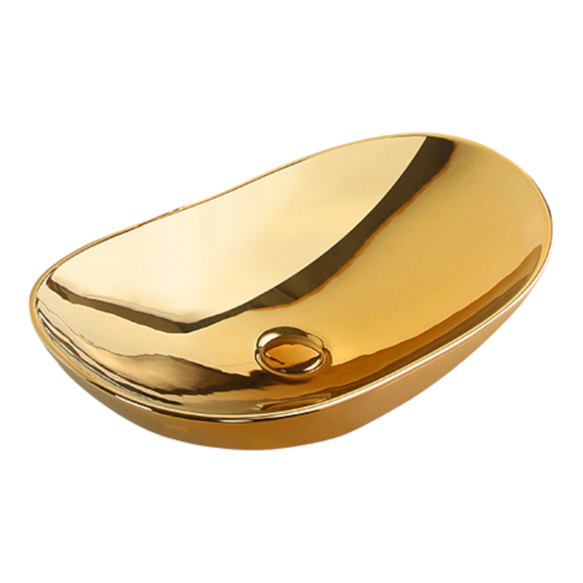 Keramik Aufbauwaschtisch 64x36x16 cm | Gold