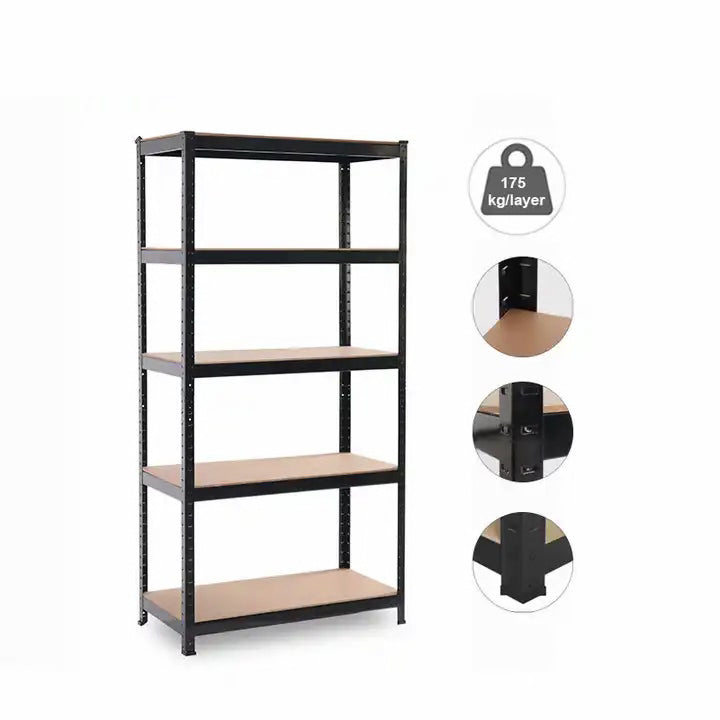 Heavy-duty shelf black 90x40x180 cm