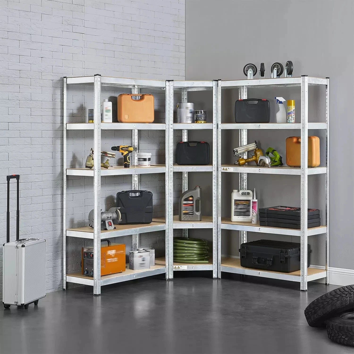 Corner heavy-duty shelf zinc 77x77x40x40x42x180 cm