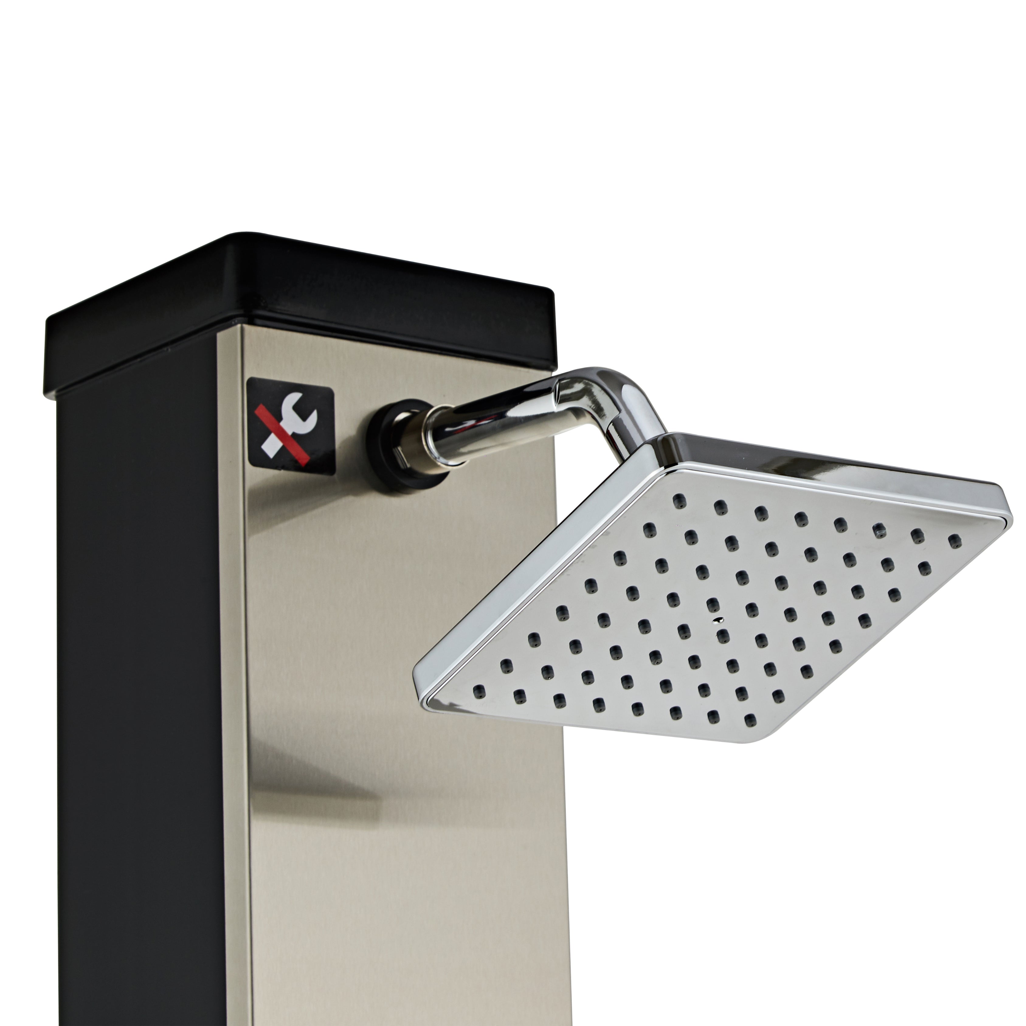 40L Outdoor Solar Shower – Black &amp; Brushed Nickel