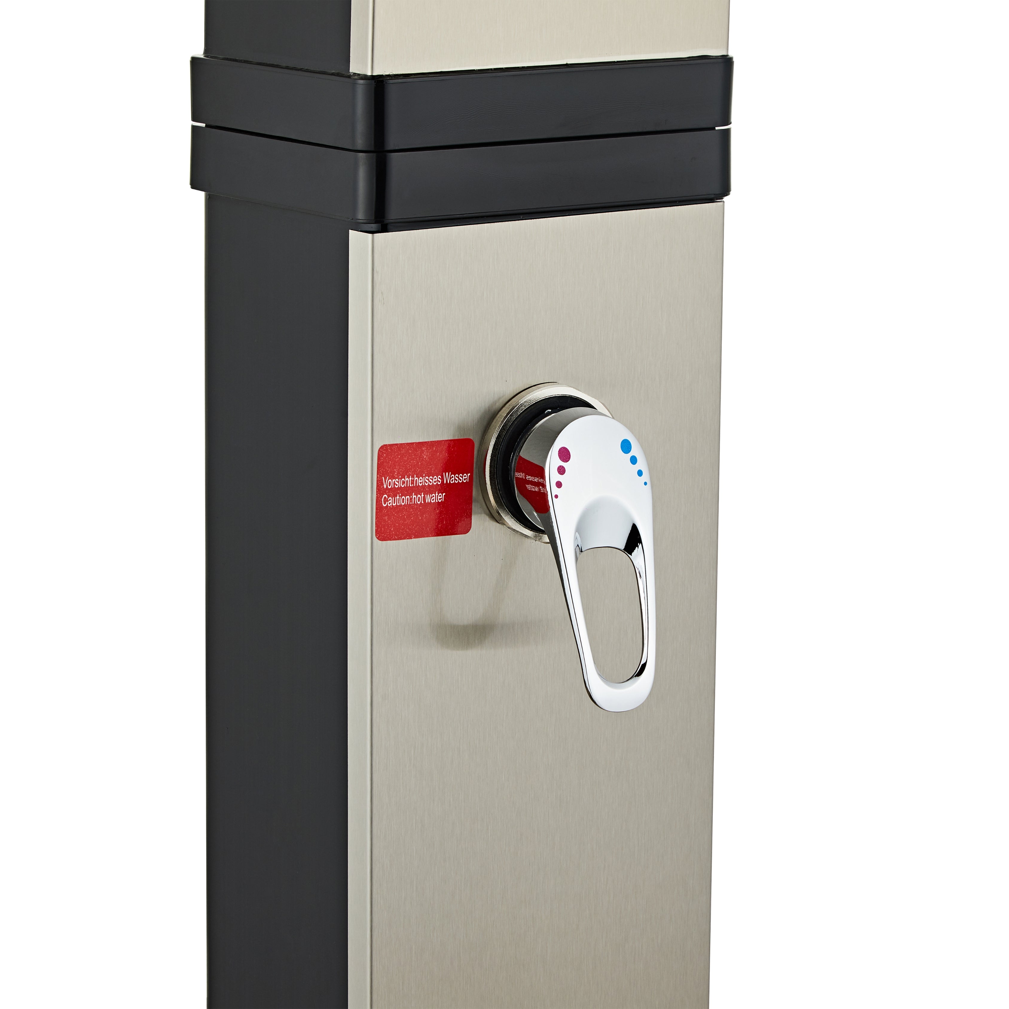 40L Outdoor Solar Shower – Black &amp; Brushed Nickel
