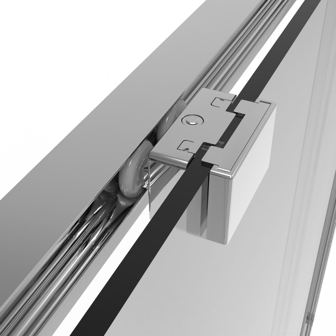 Corner shower sliding door SLIMLINE black Easy-Clean in 5 different sizes