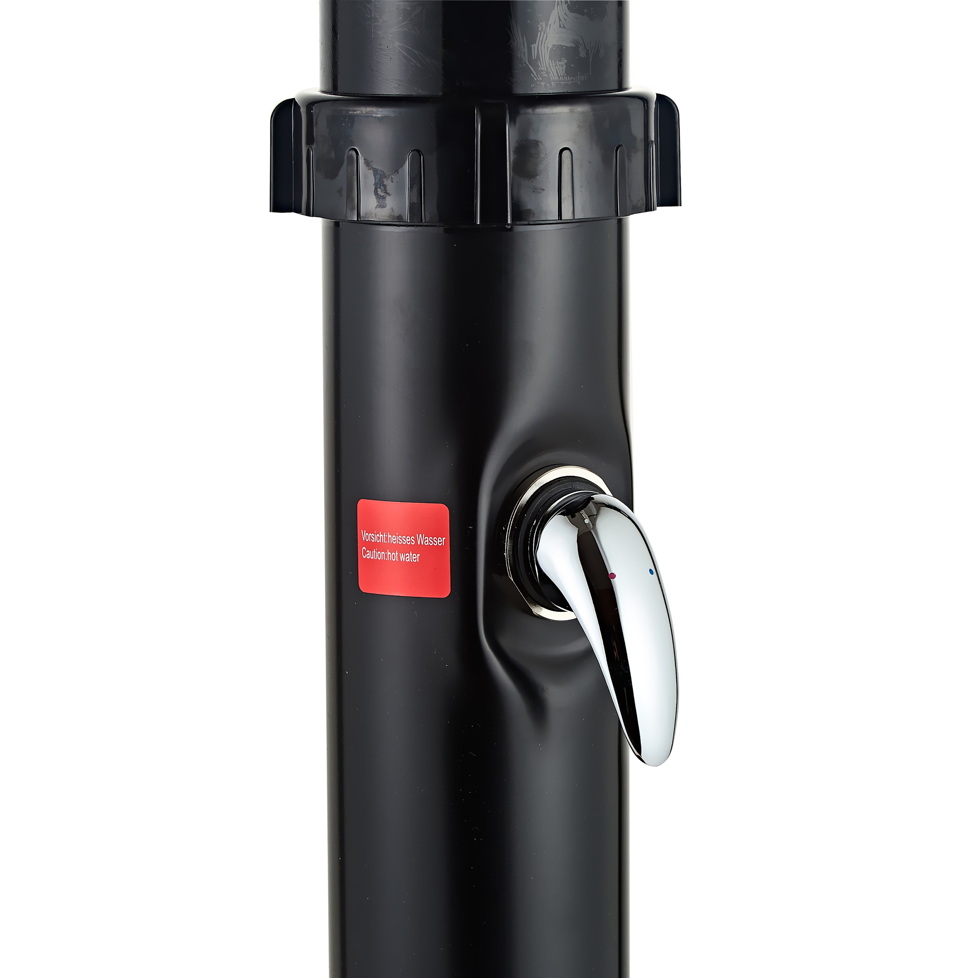 20L Outdoor Solar Shower with Foot Wash Function – Black, Curved Design