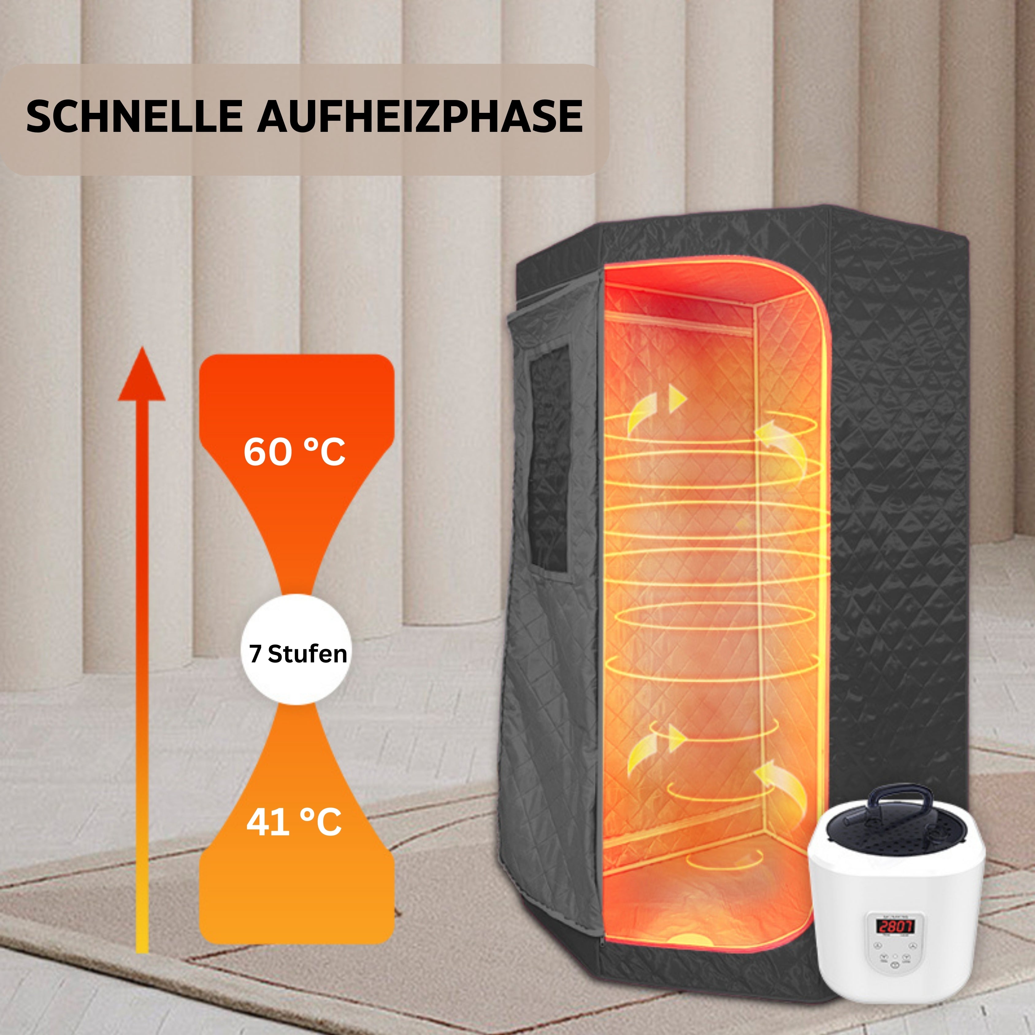 Portable steam sauna 90x90x190 cm