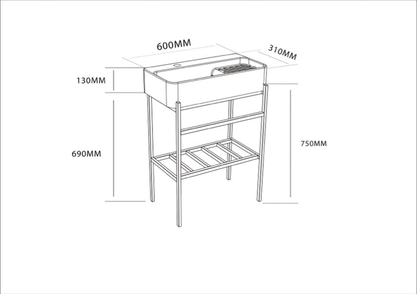 Conjunto de consola de lavabo DELTA 60 con patas
