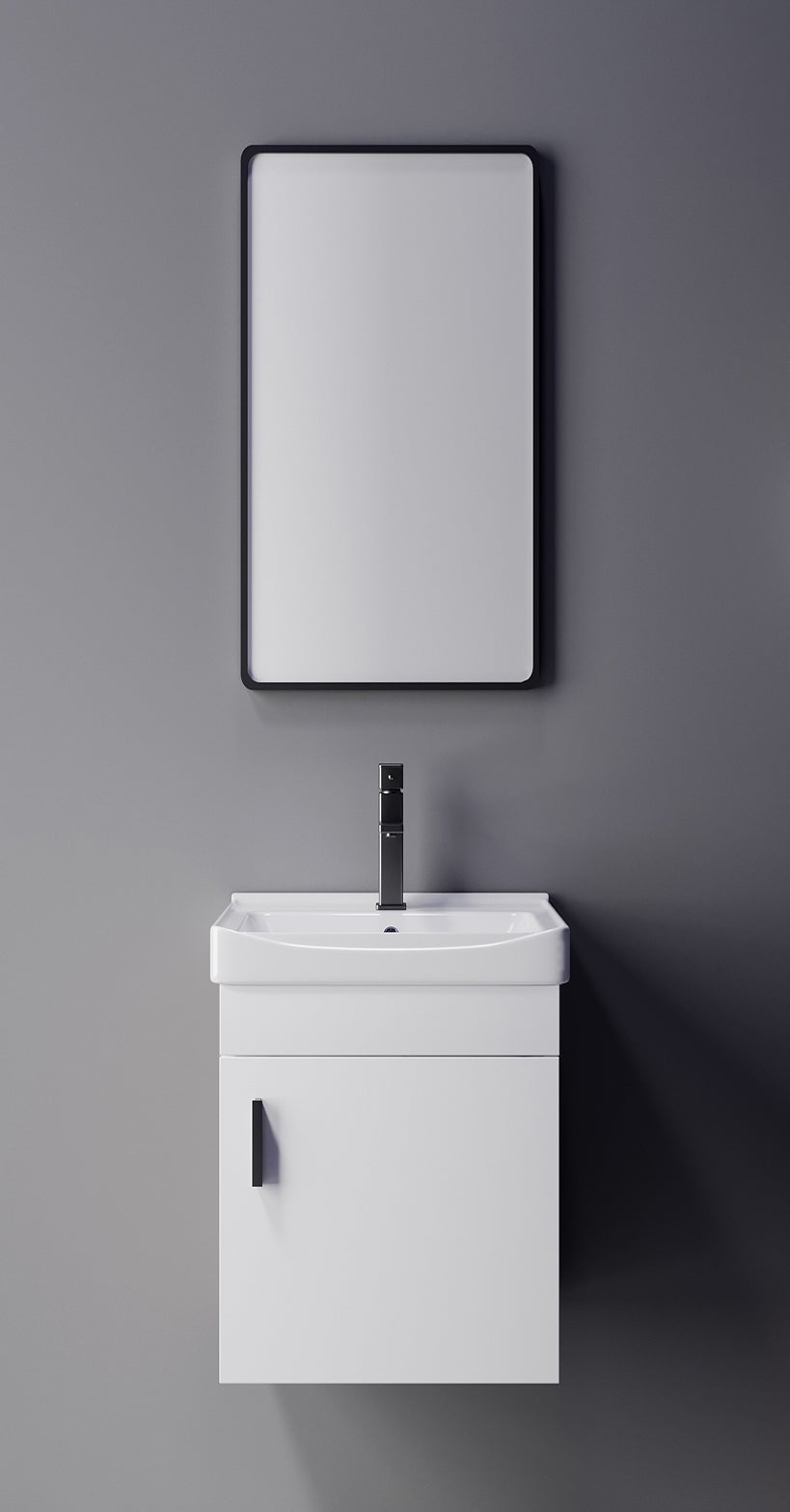 Base cabinet with mirror – white, practical &amp; modern 51x36x42 cm