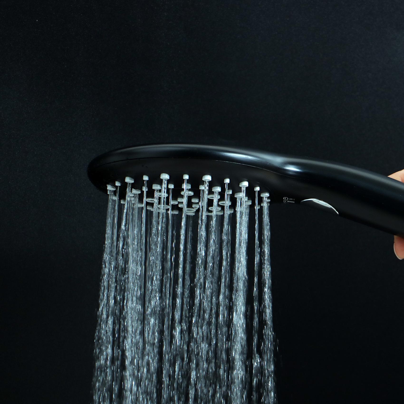 Hand shower in matt black 13 cm with 3 functions 