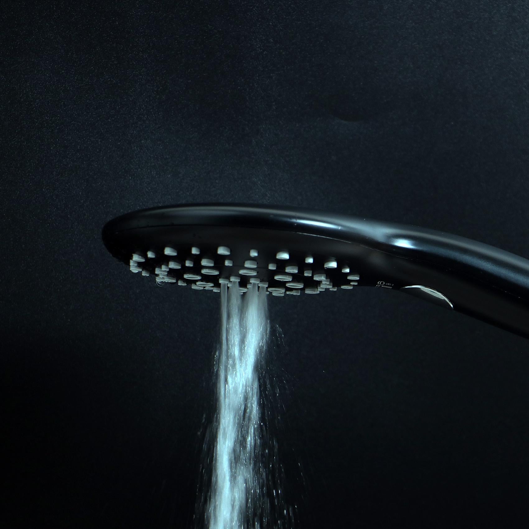 Hand shower in matt black 13 cm with 3 functions 
