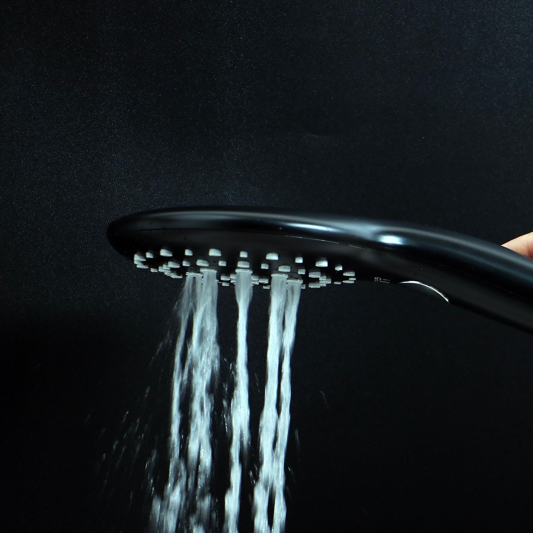 Hand shower in matt black 13 cm with 3 functions 