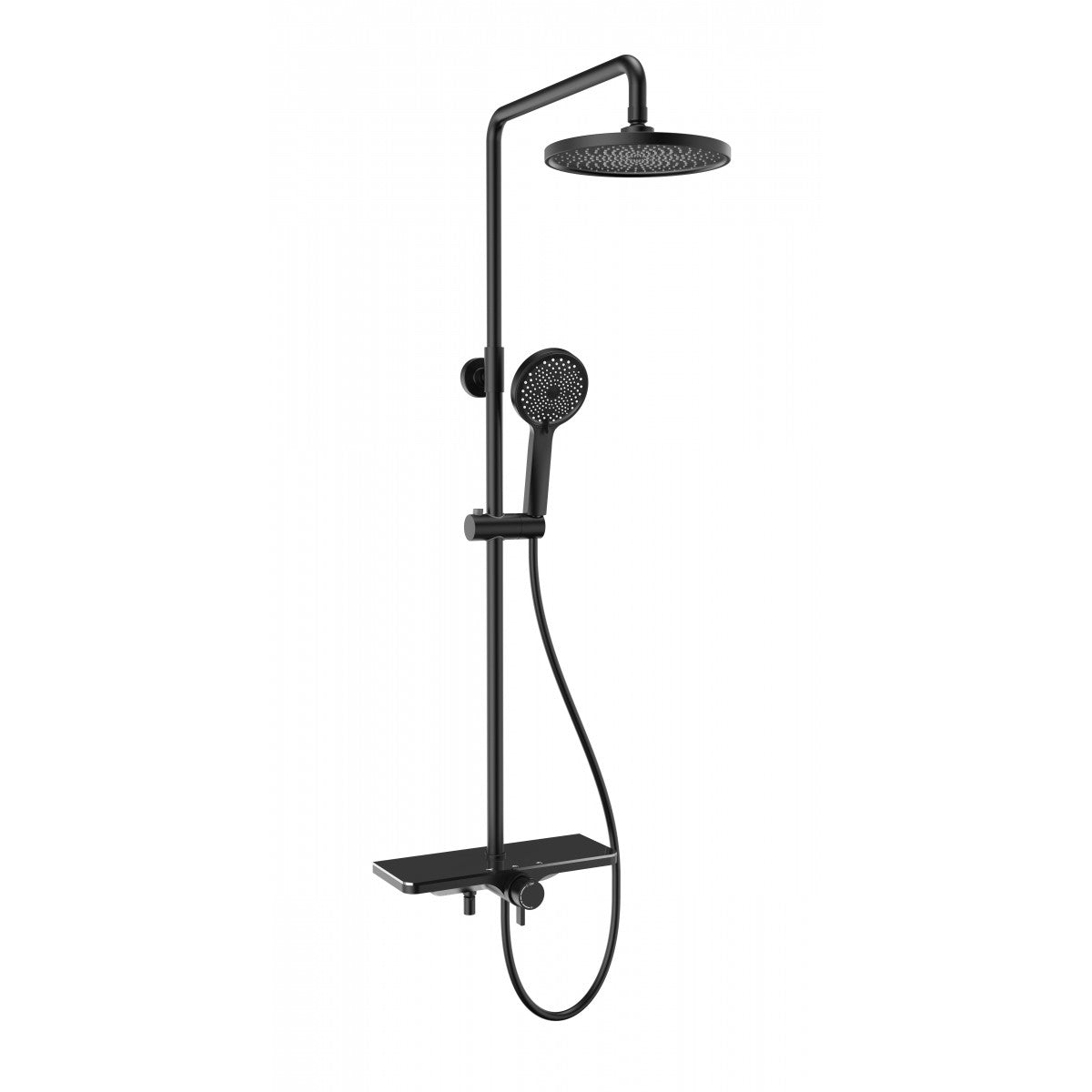 Overhead shower rail set black