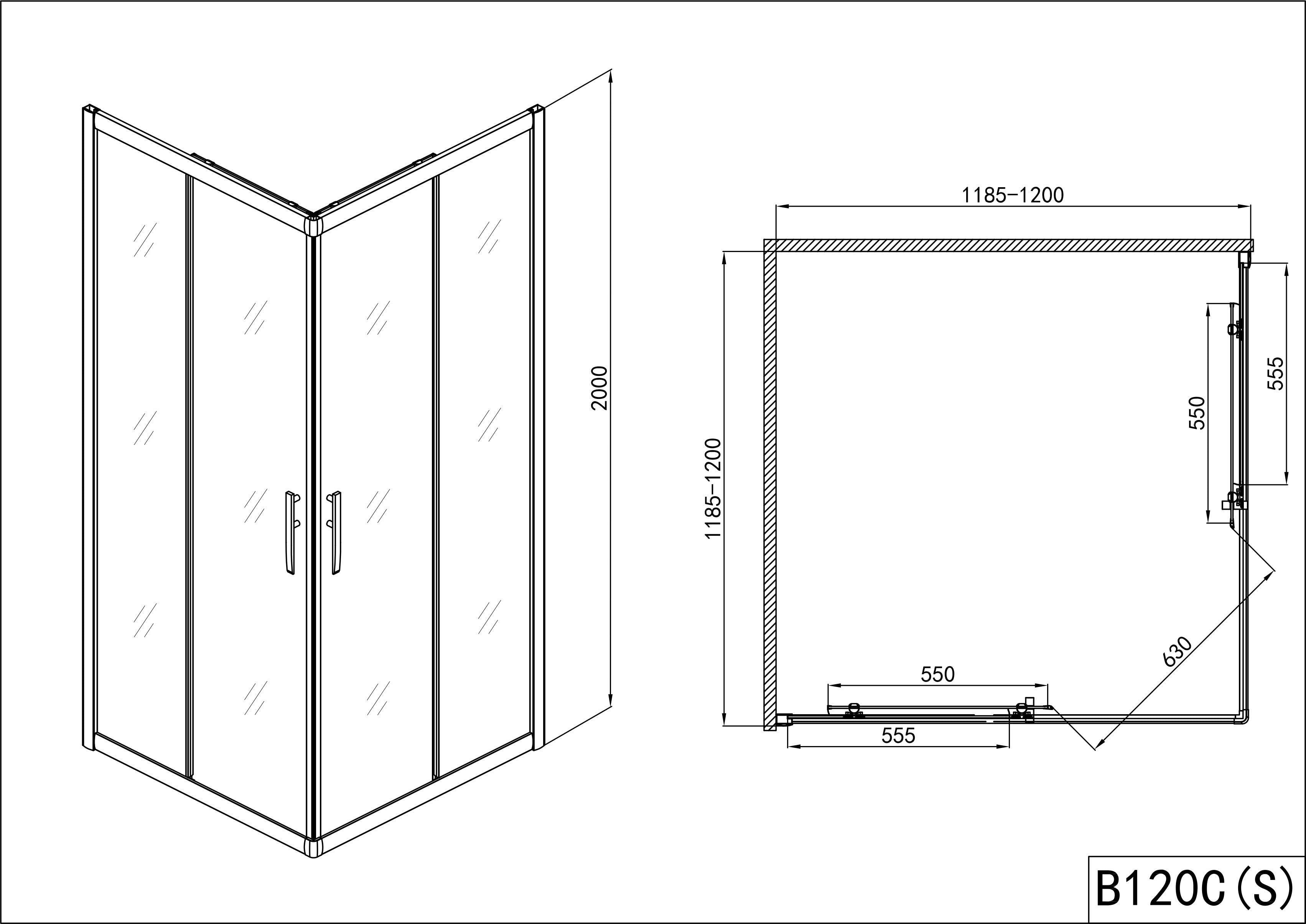 PRO-LINE partial corner shower enclosure with Easy Clean in 4 different sizes