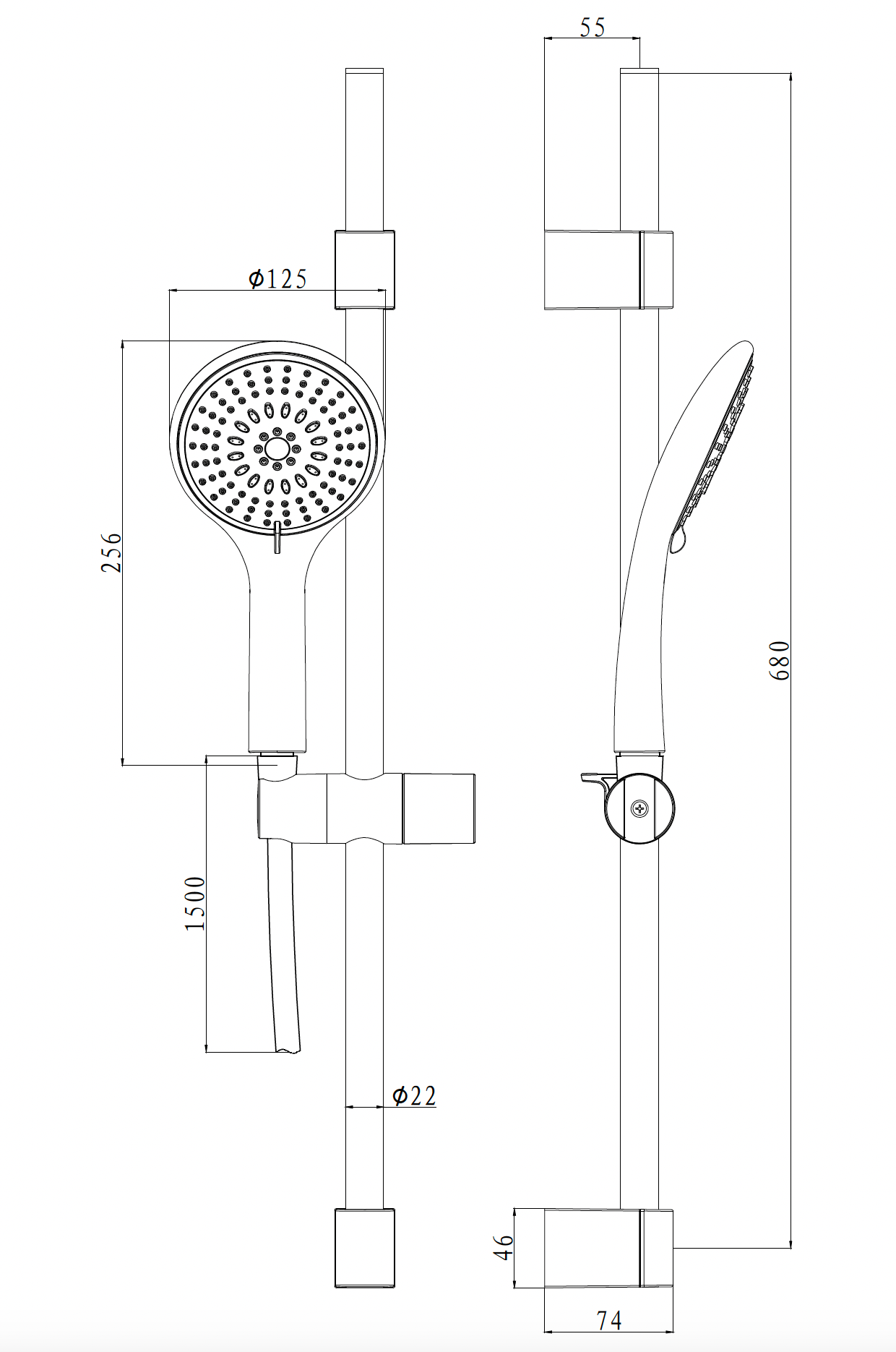 Shower set with 5 functions shower 