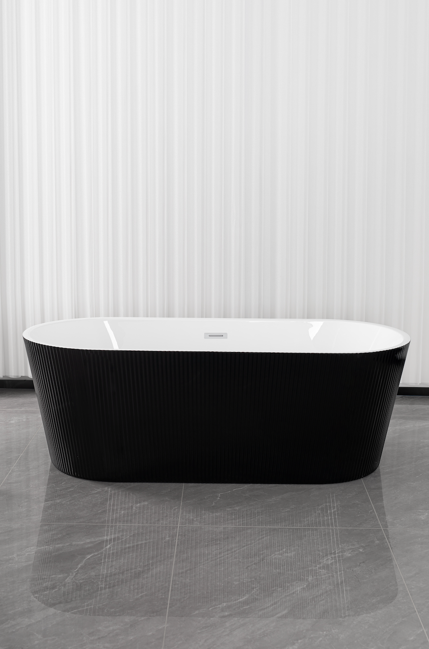 Freestanding bathtub RENO 170x75x58 cm black