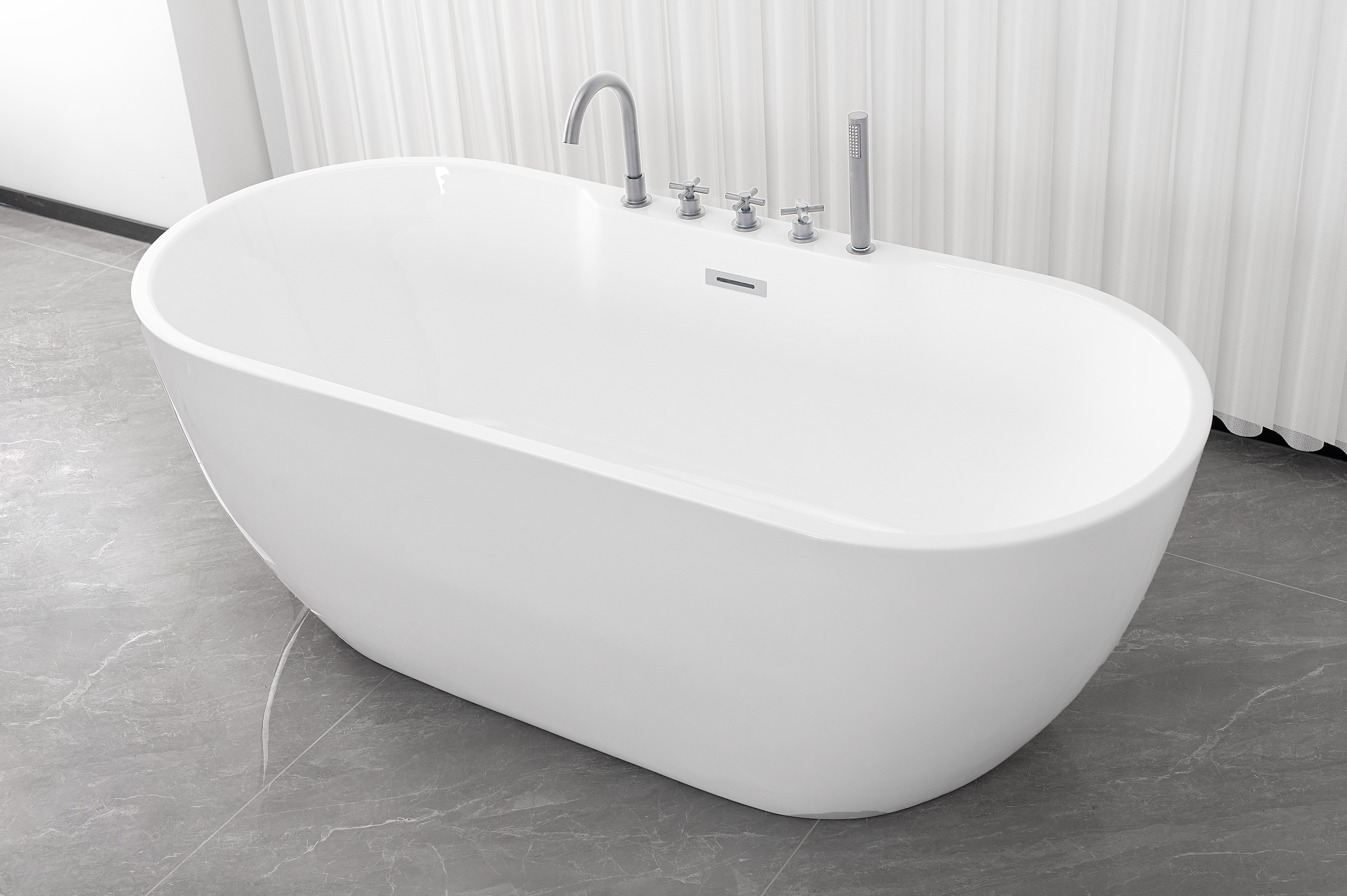 Freistehende Badewanne ARUBA chrom 170x75x58 cm