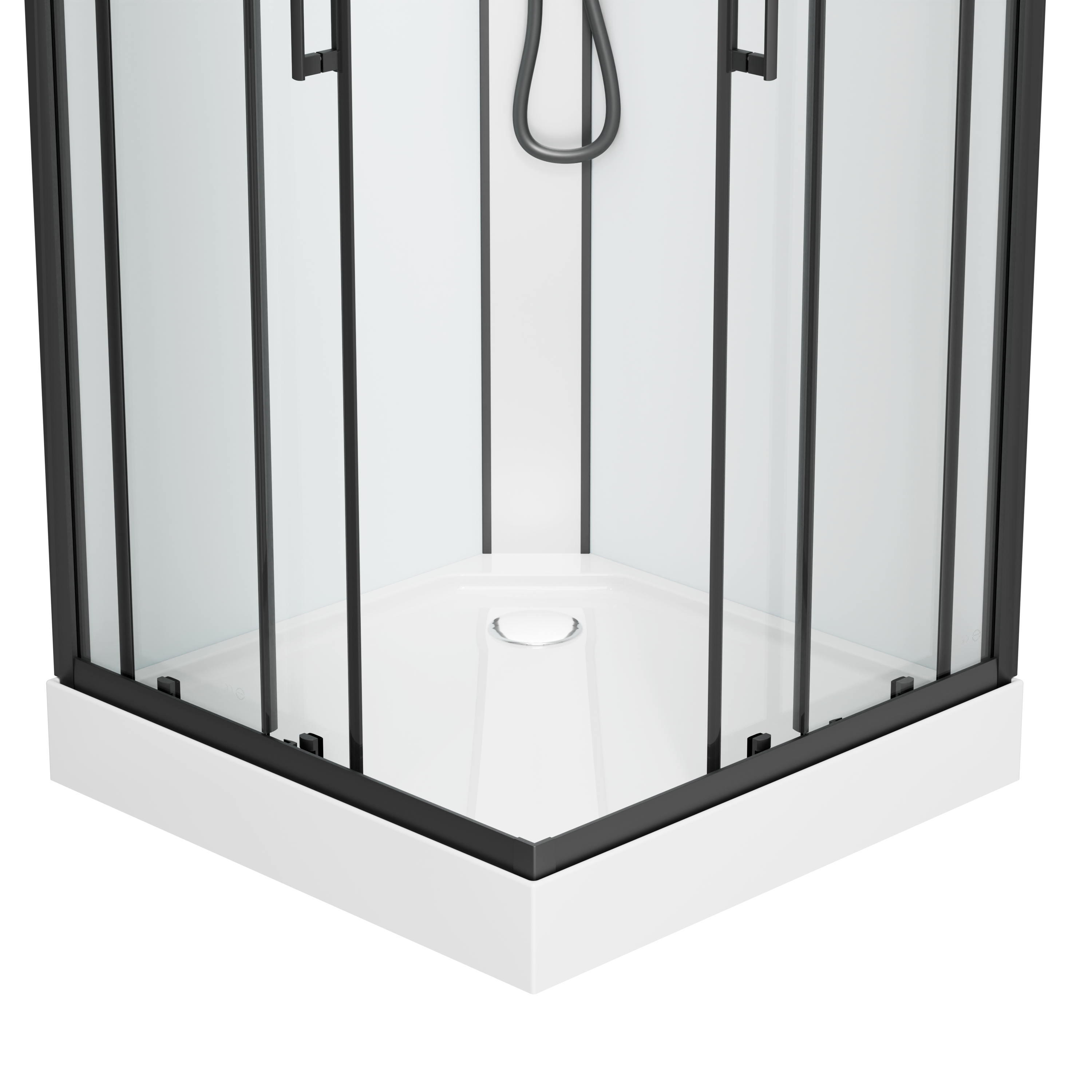 Complete shower enclosure DENVER BLACK - with quick assembly 90 x 90 x 210 cm