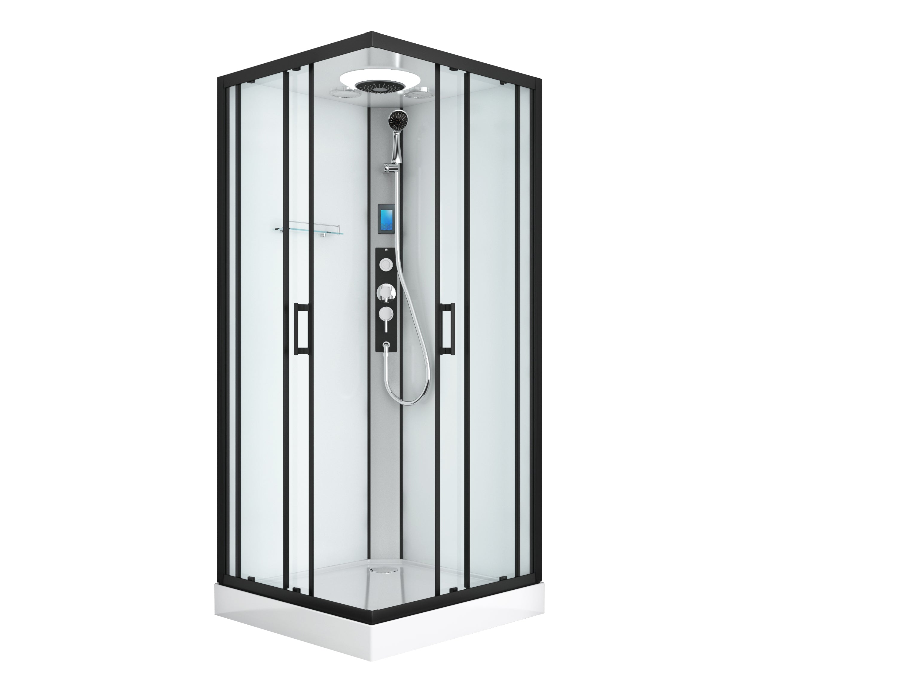 Complete shower enclosure MIAMI BLACK - with quick assembly 90 x 90 x 215 cm