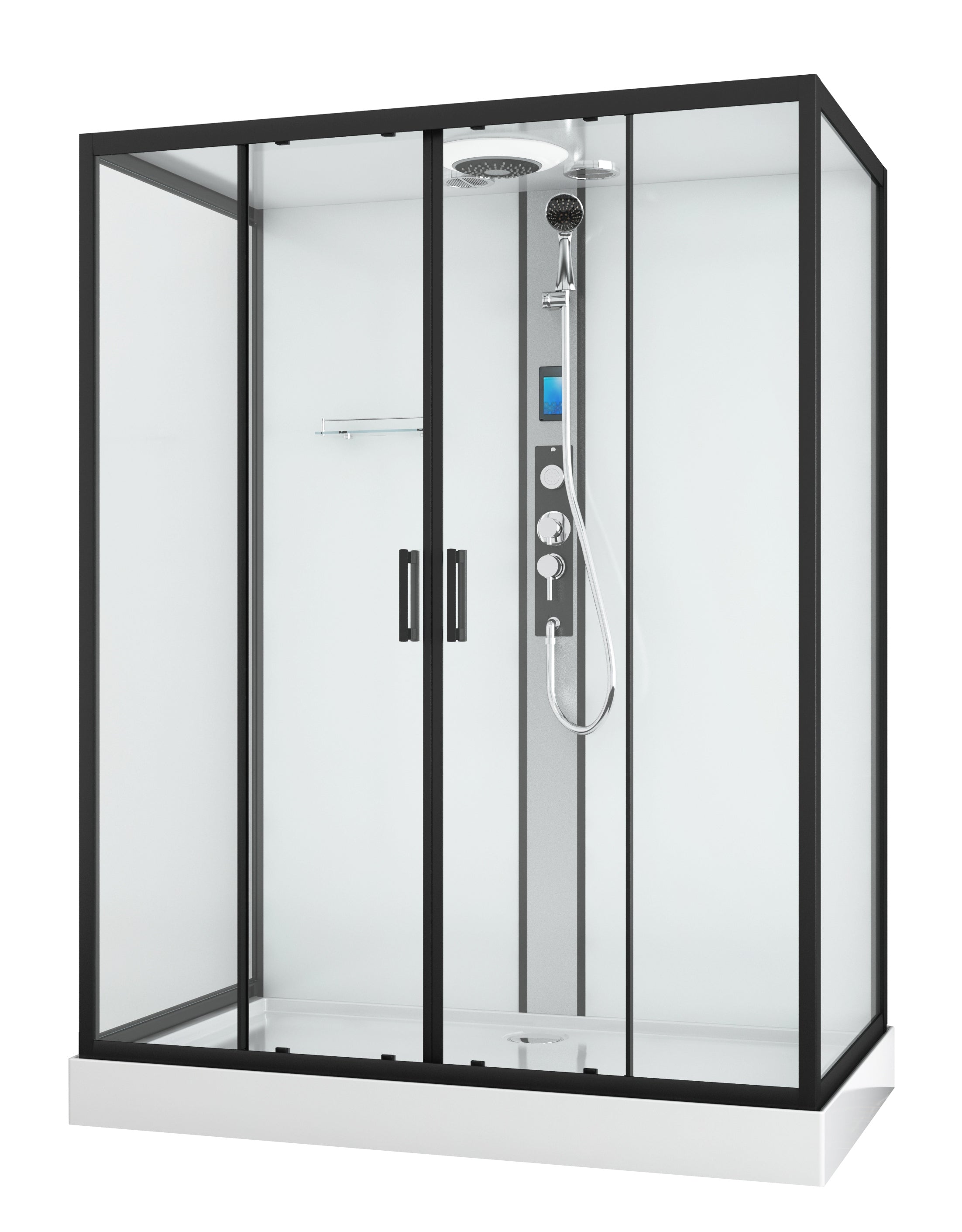 Complete shower enclosure NEW YORK BLACK - with quick assembly 90 x 160 x 215 cm