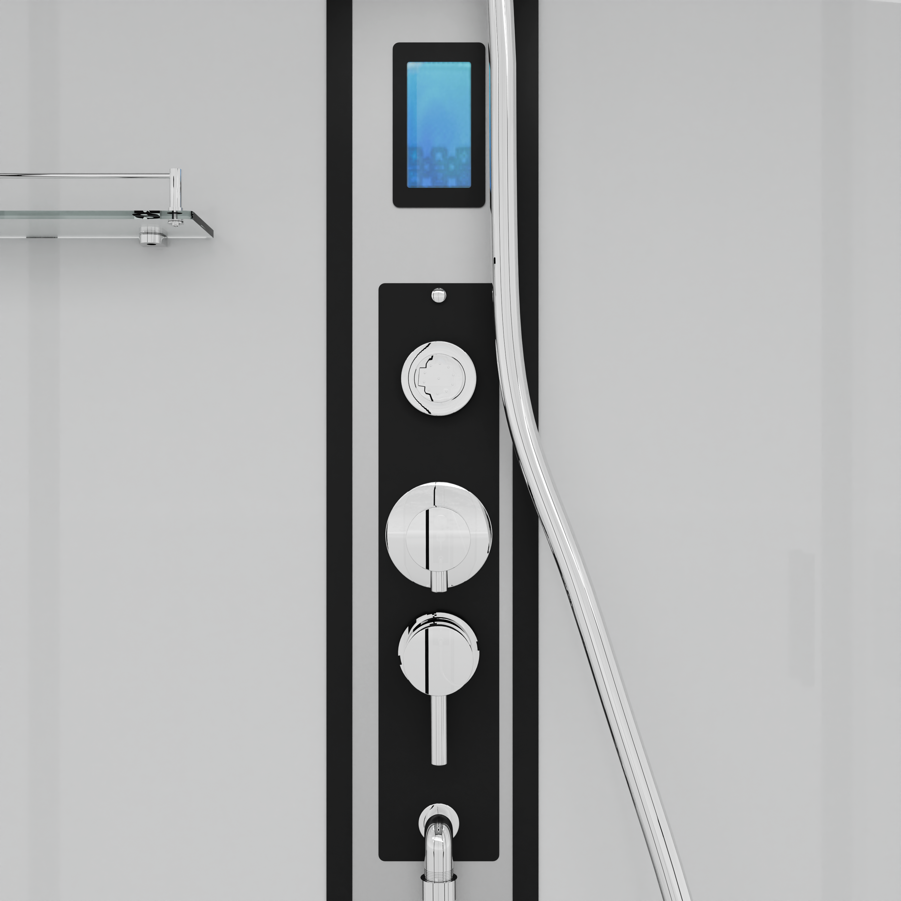 Complete shower enclosure NEW YORK BLACK - with quick assembly 90 x 160 x 215 cm