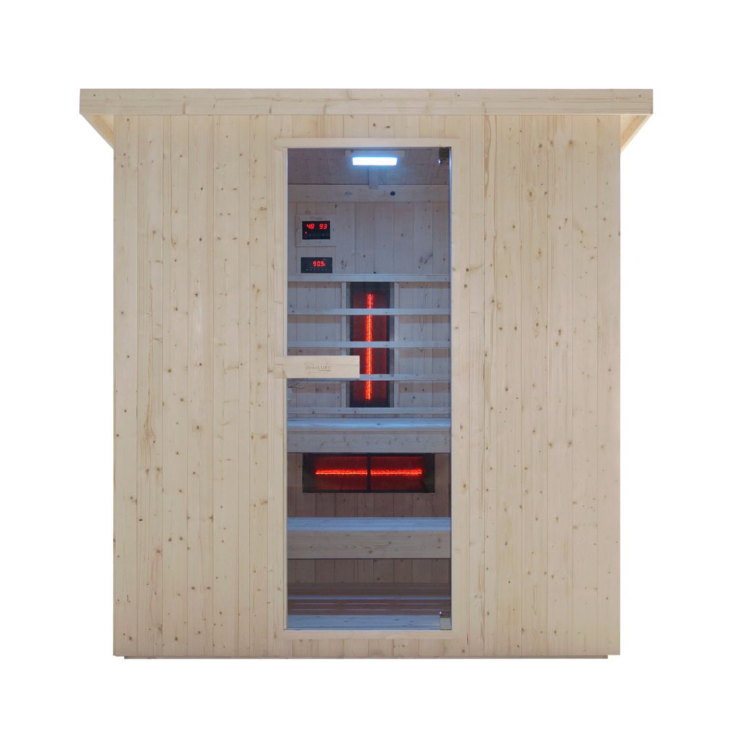 Sauna combinada al aire libre y cabina de infrarrojos LAHTI para 4 - 6 personas