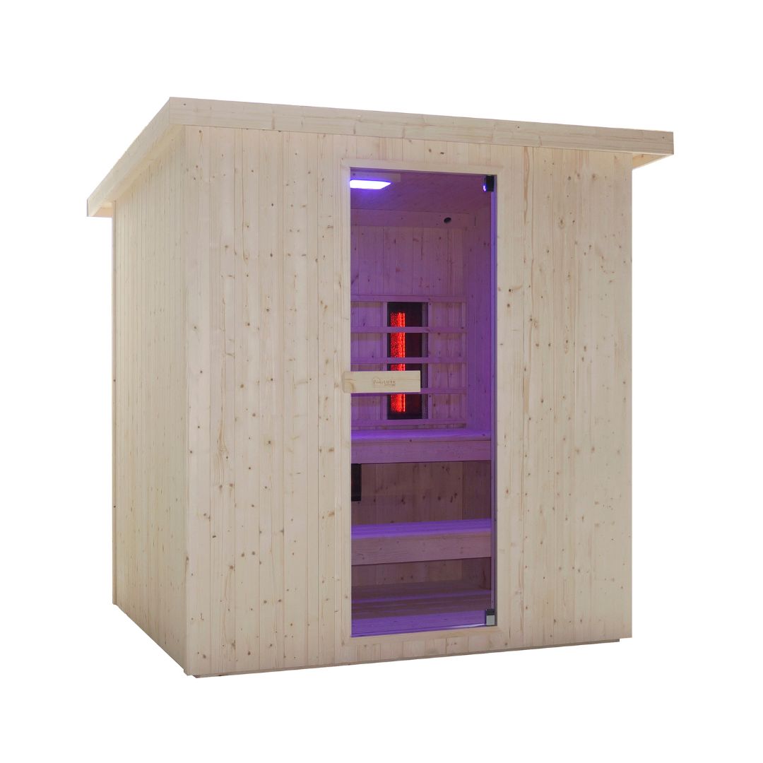 Sauna combinada al aire libre y cabina de infrarrojos LAHTI para 4 - 6 personas