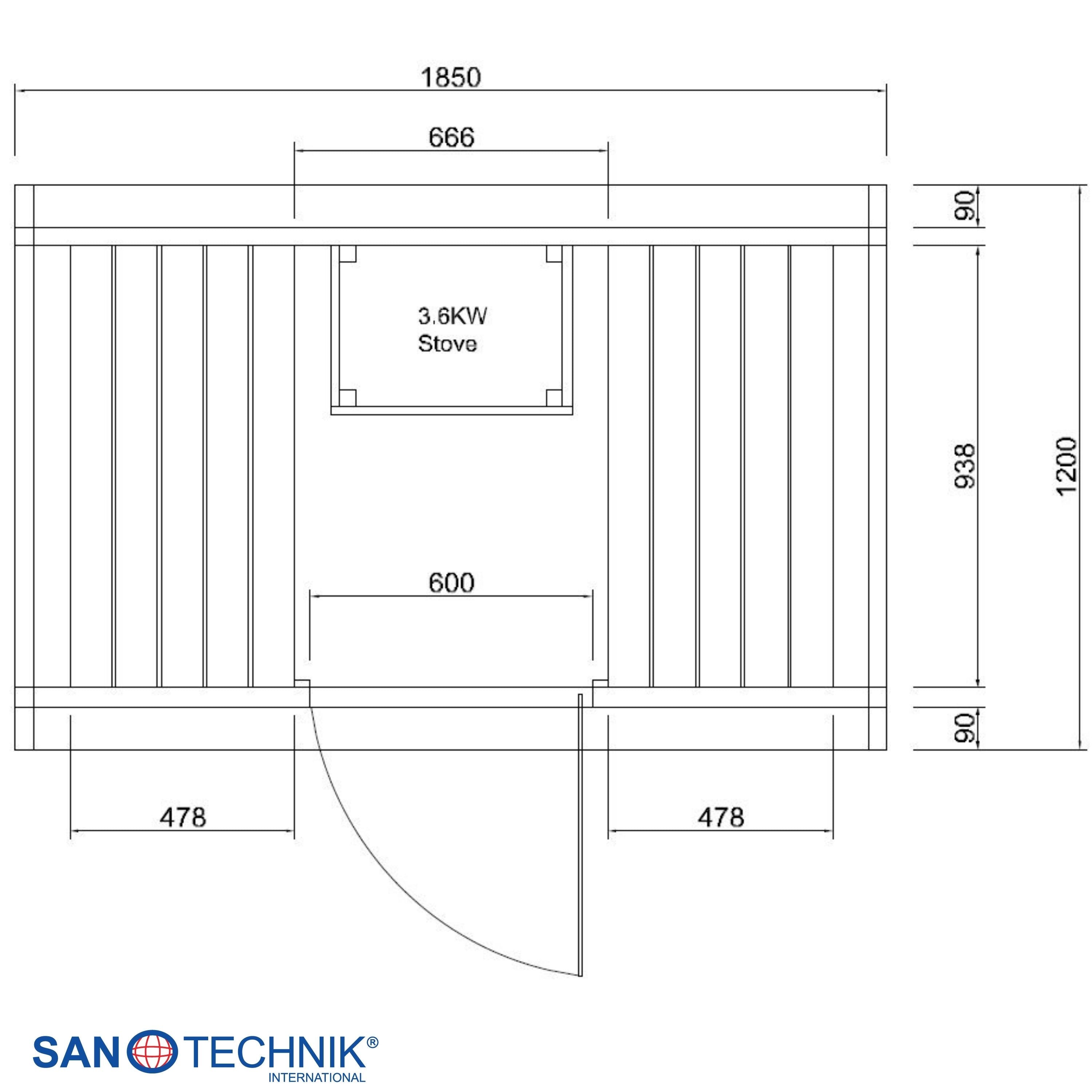 Sauna de barril al aire libre TROMSÖ M para 2 personas