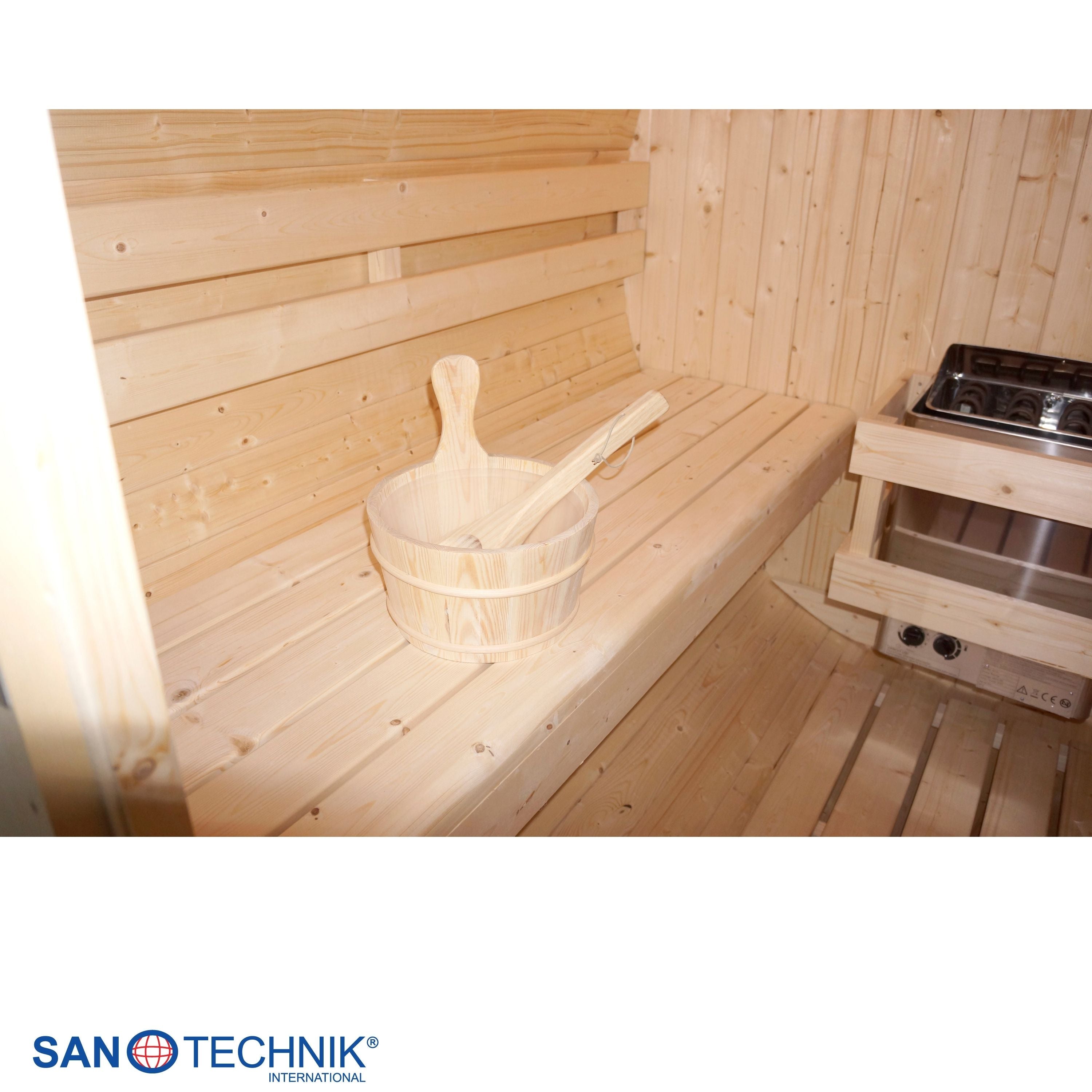 Sauna de barril al aire libre TROMSÖ L para 4 personas
