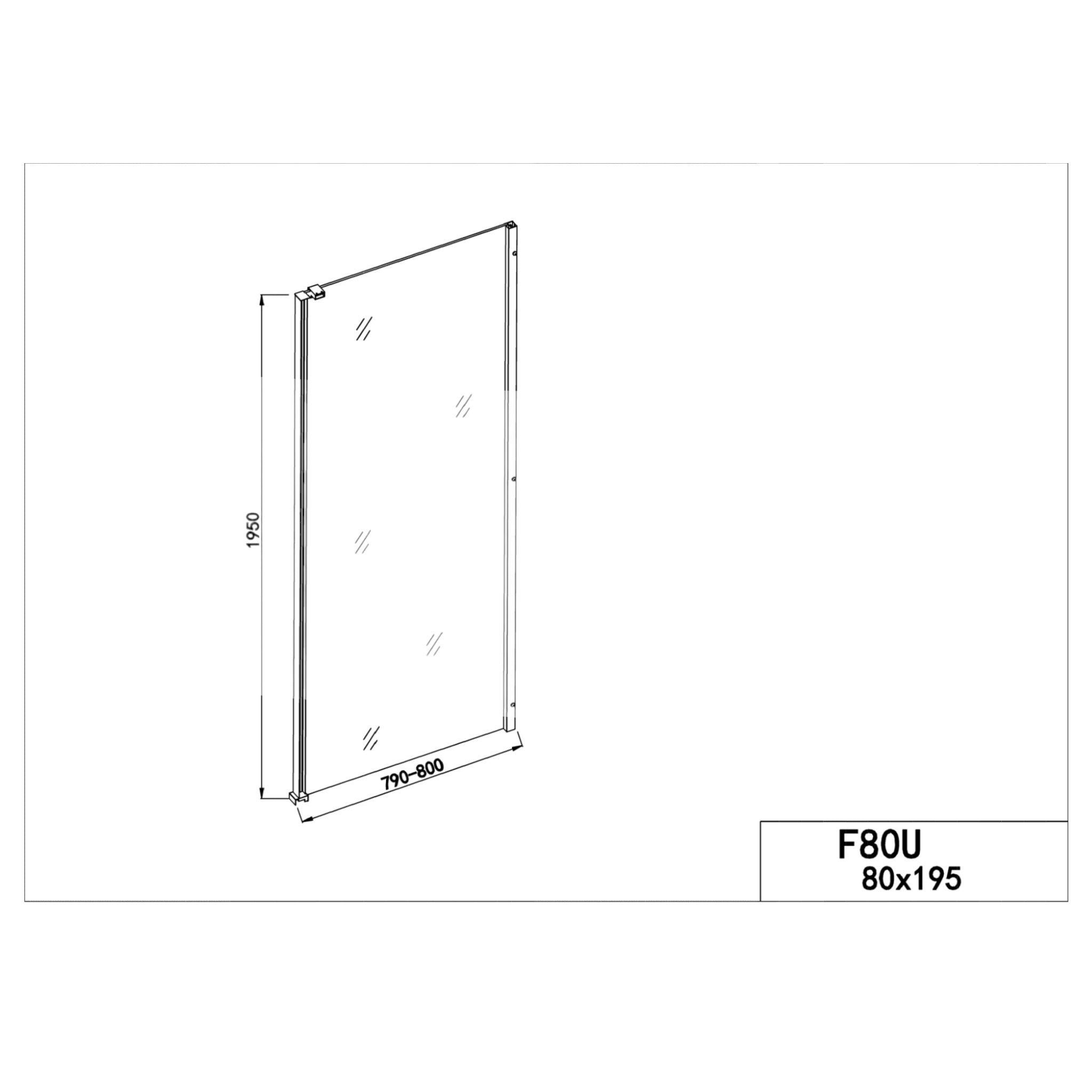 Fixed glass element ELITE CHROM in 2 different sizes