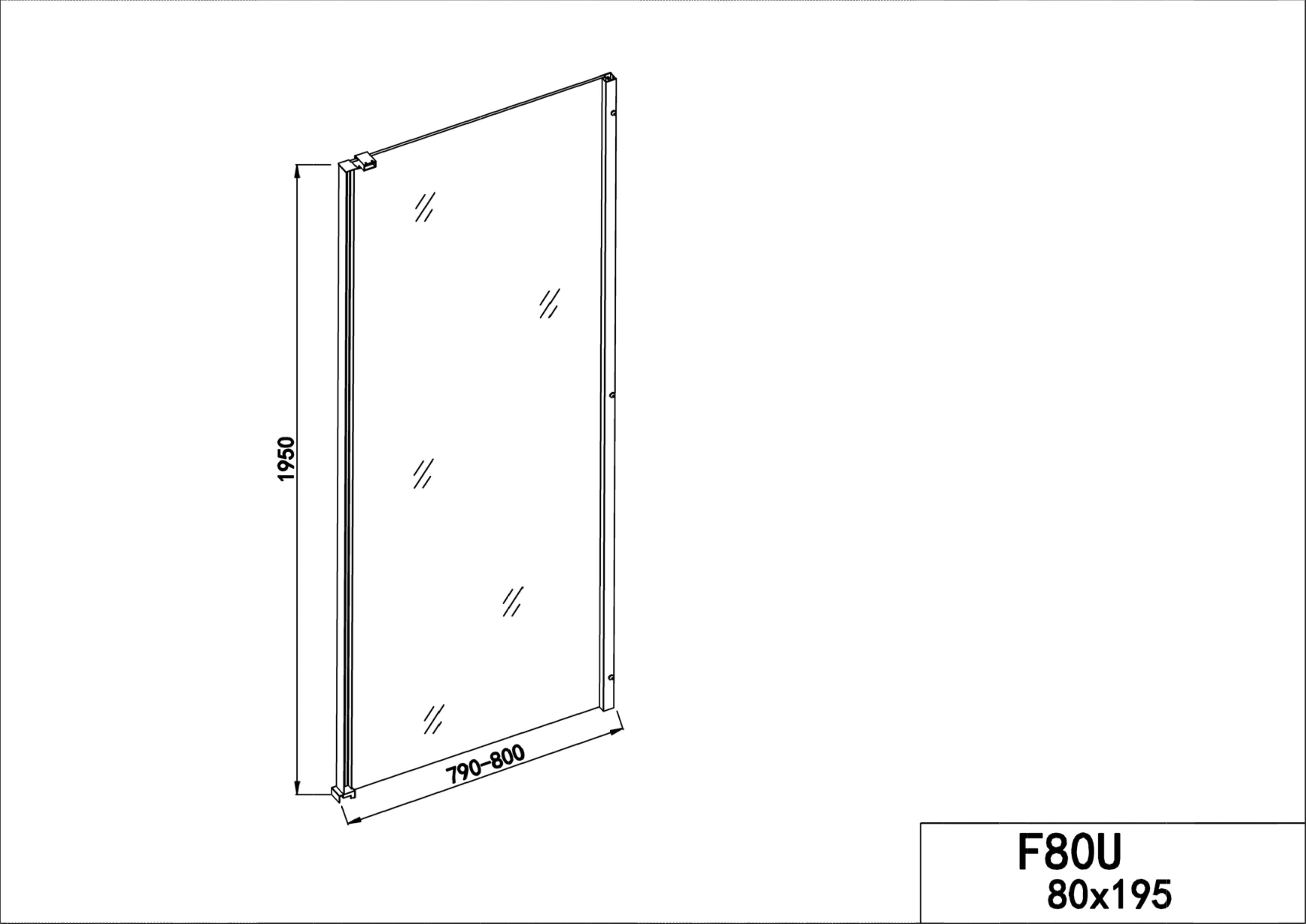 Fixed glass element ELITE CHROM in 2 different sizes