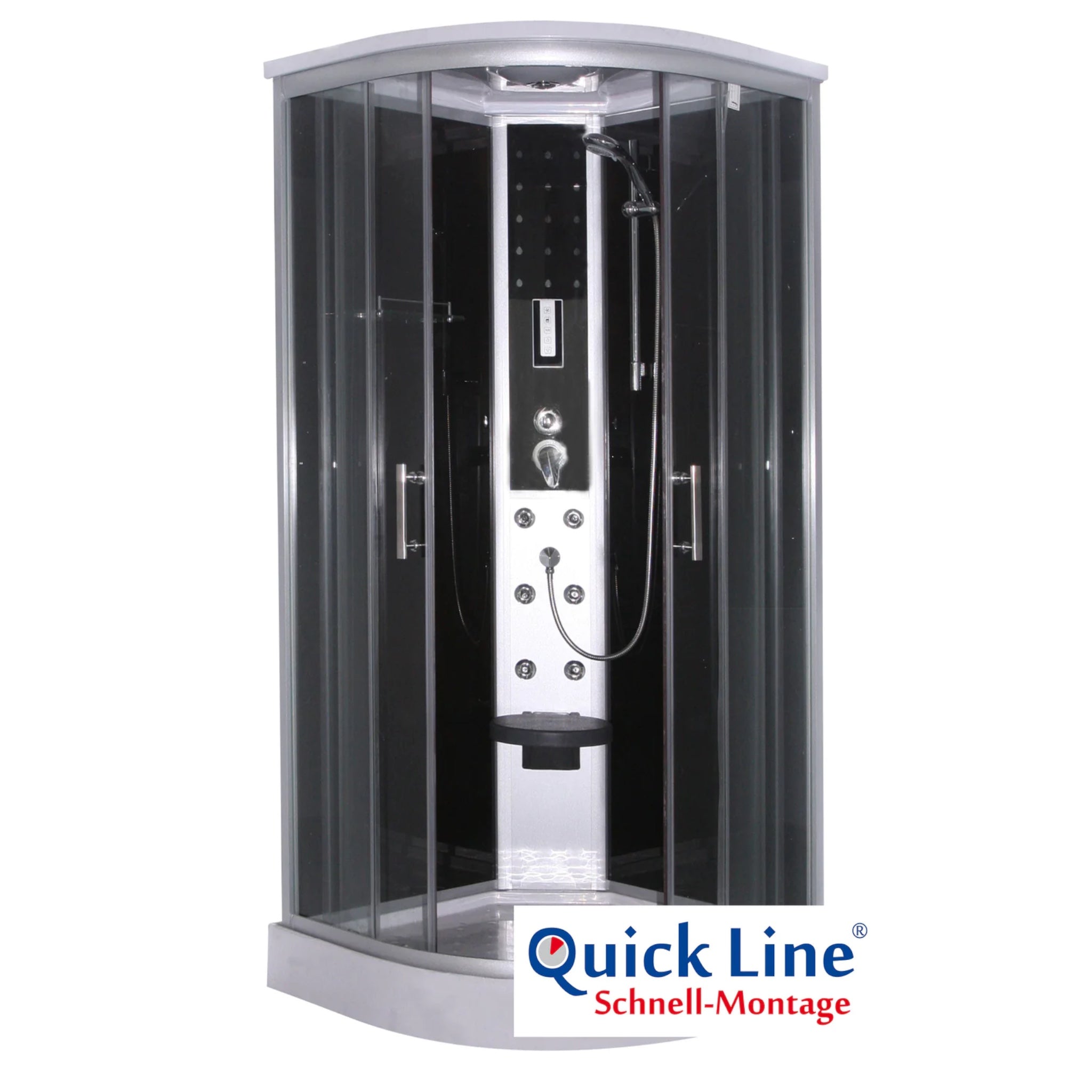 Complete shower enclosure SCALA BLACK with quick assembly 90x90x215 cm