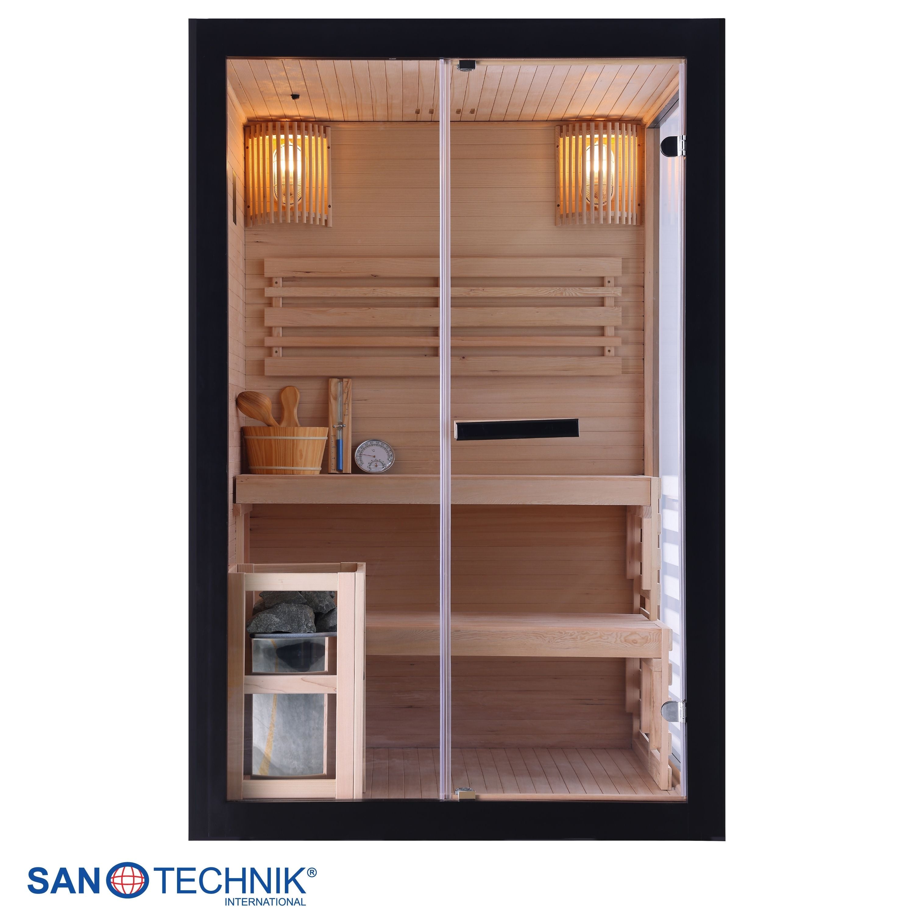 Finnish sauna PANORAMA BLACK | for 2 people