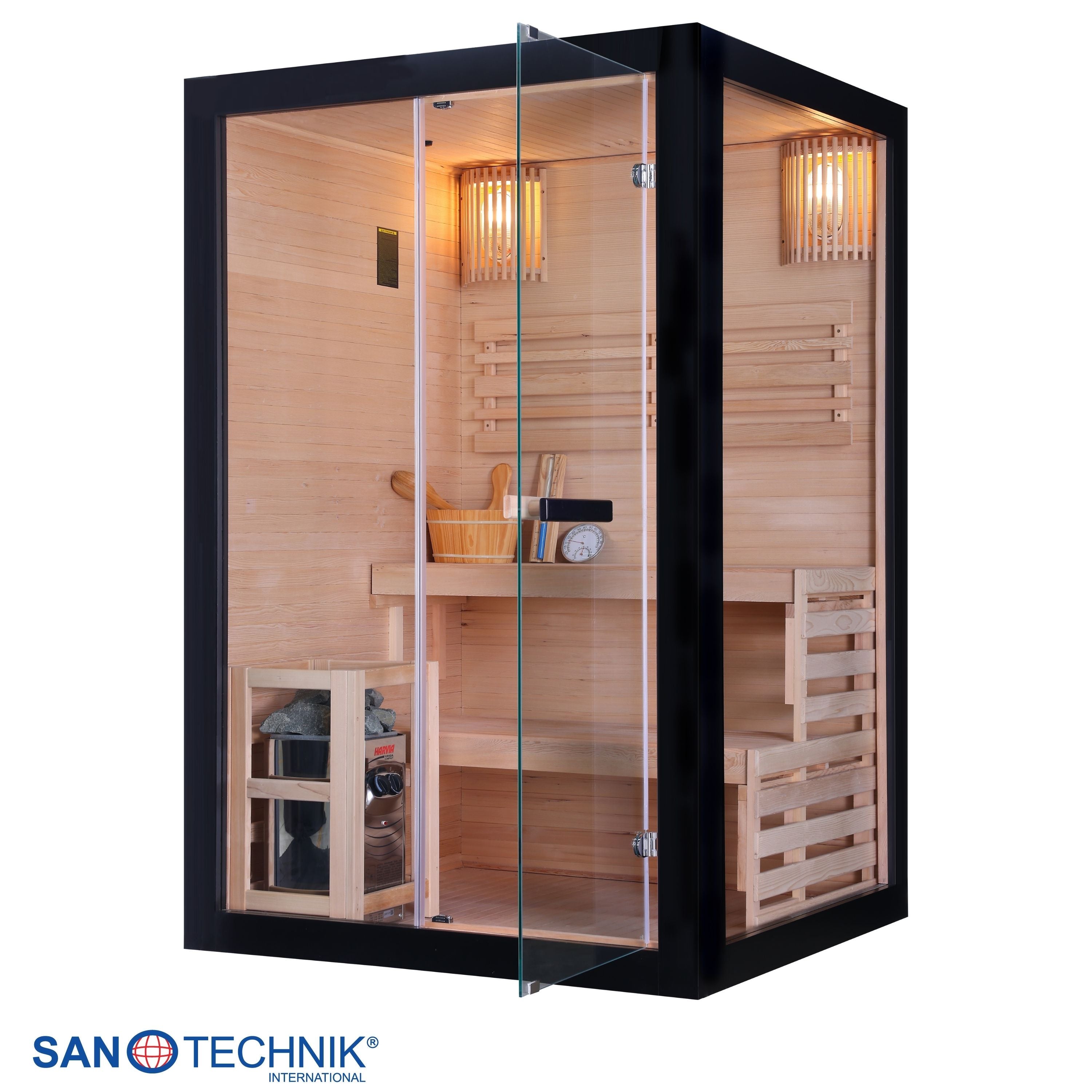 Finnish sauna PANORAMA BLACK | for 2 people