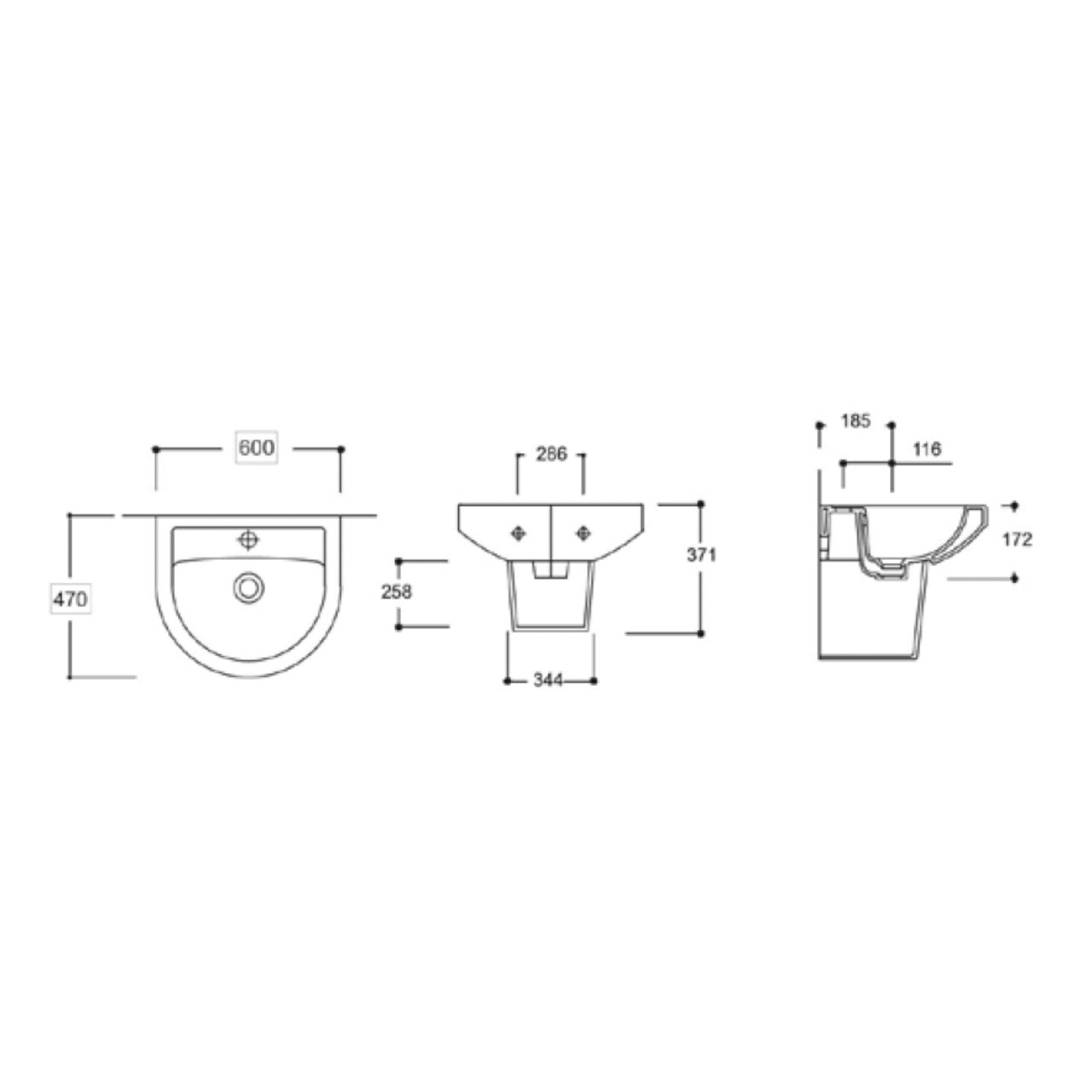 Half column for washbasin JADE