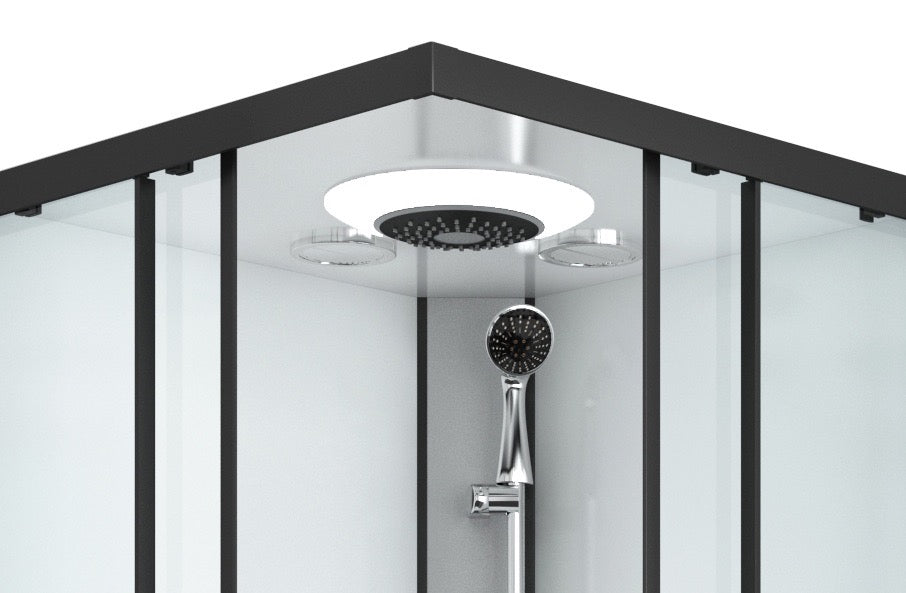 Complete shower enclosure MIAMI BLACK - with quick assembly 90 x 90 x 215 cm
