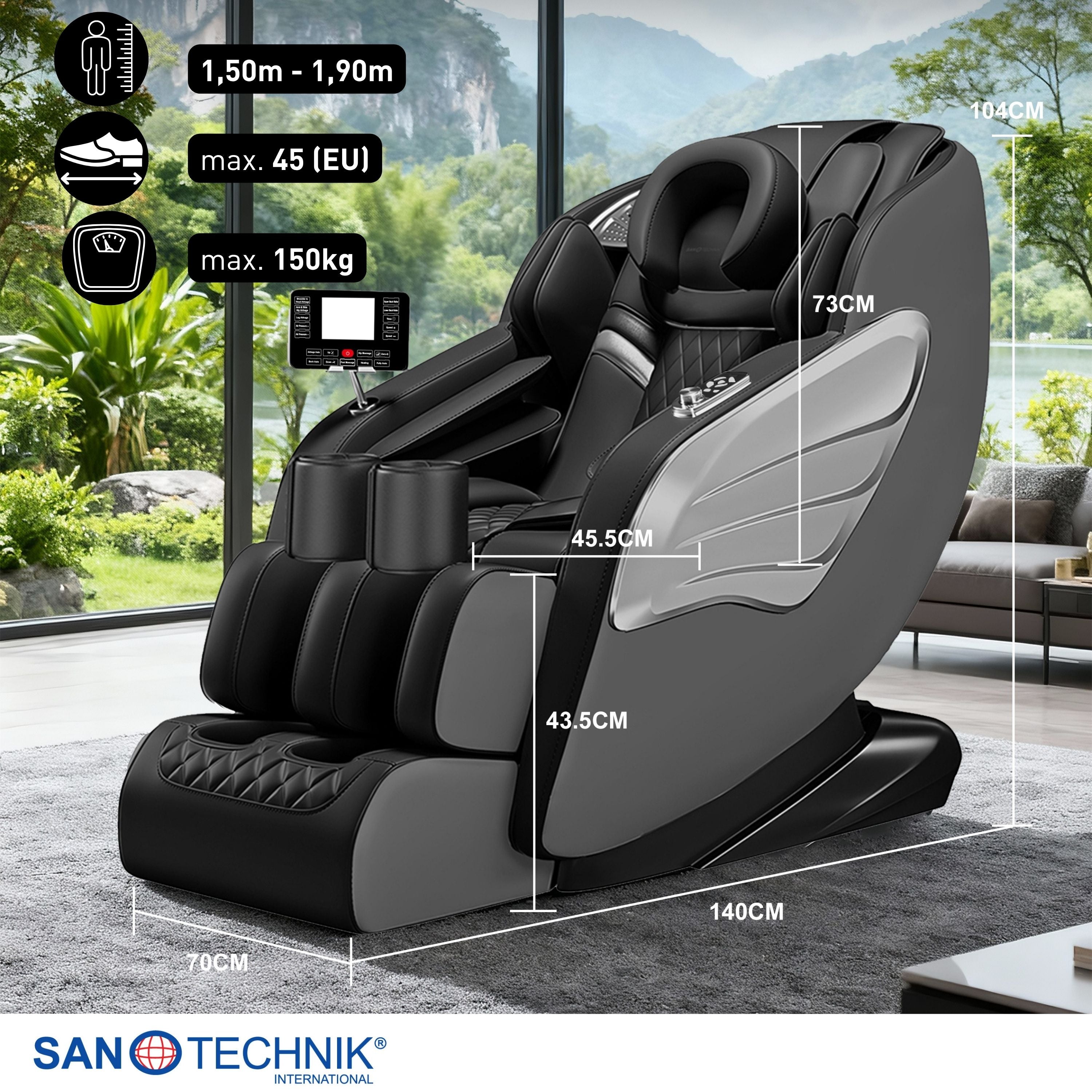 Master Pro Luxus-Massagesessel schwarz