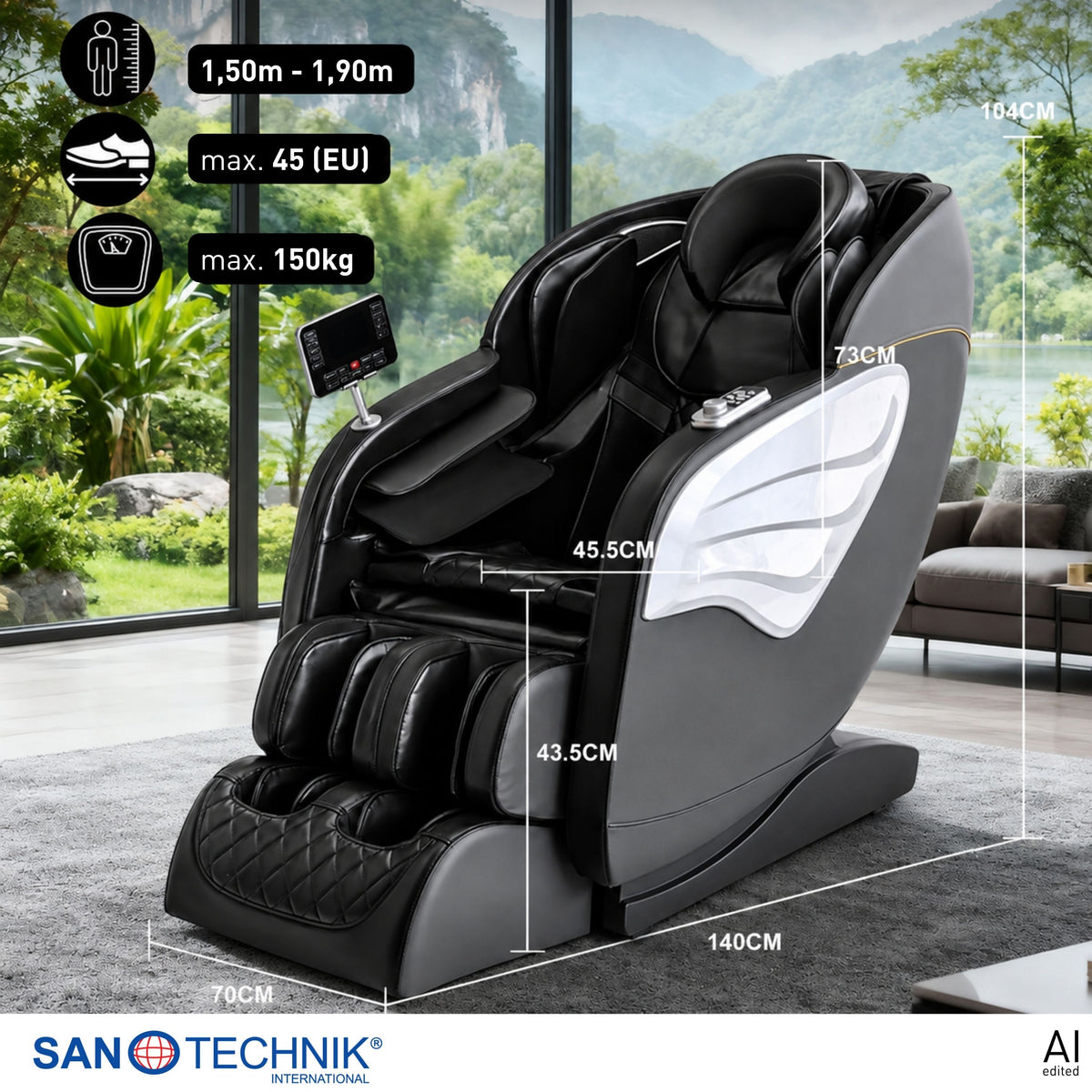 Master Pro luxury massage chair black