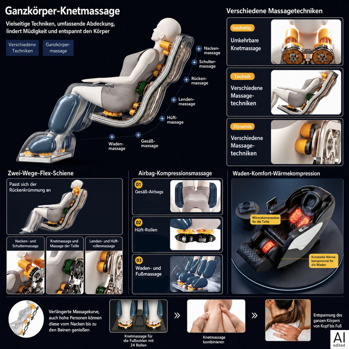 Master Pro luxury massage chair black