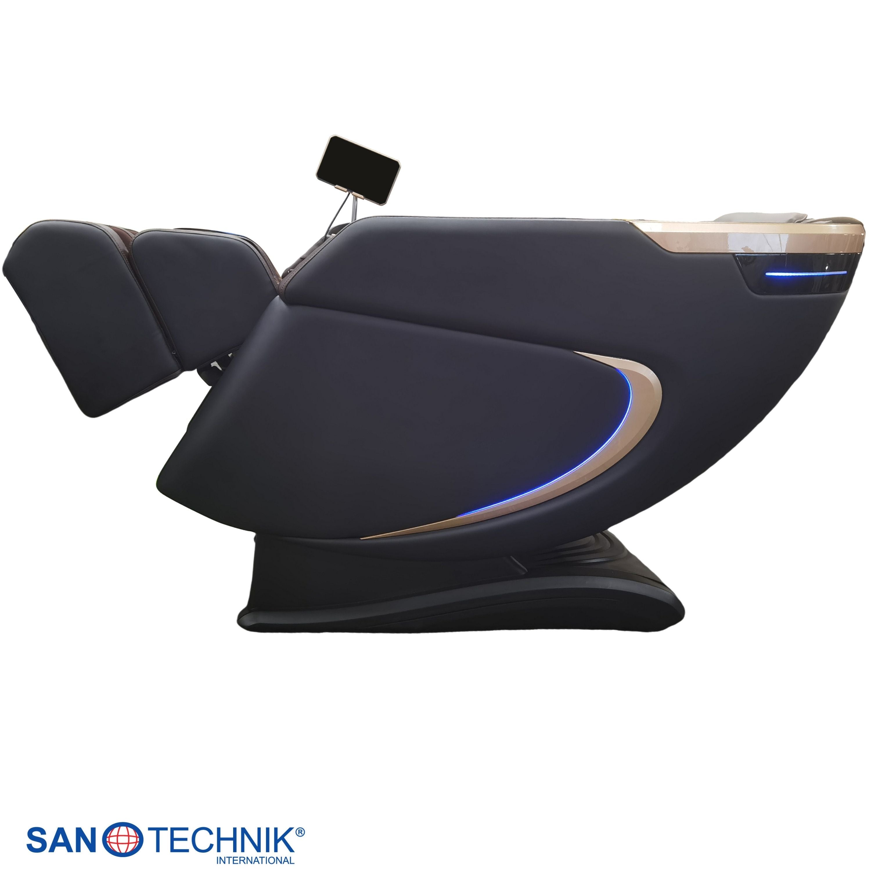 Sillón de masaje de lujo MEDORA antracita/marrón