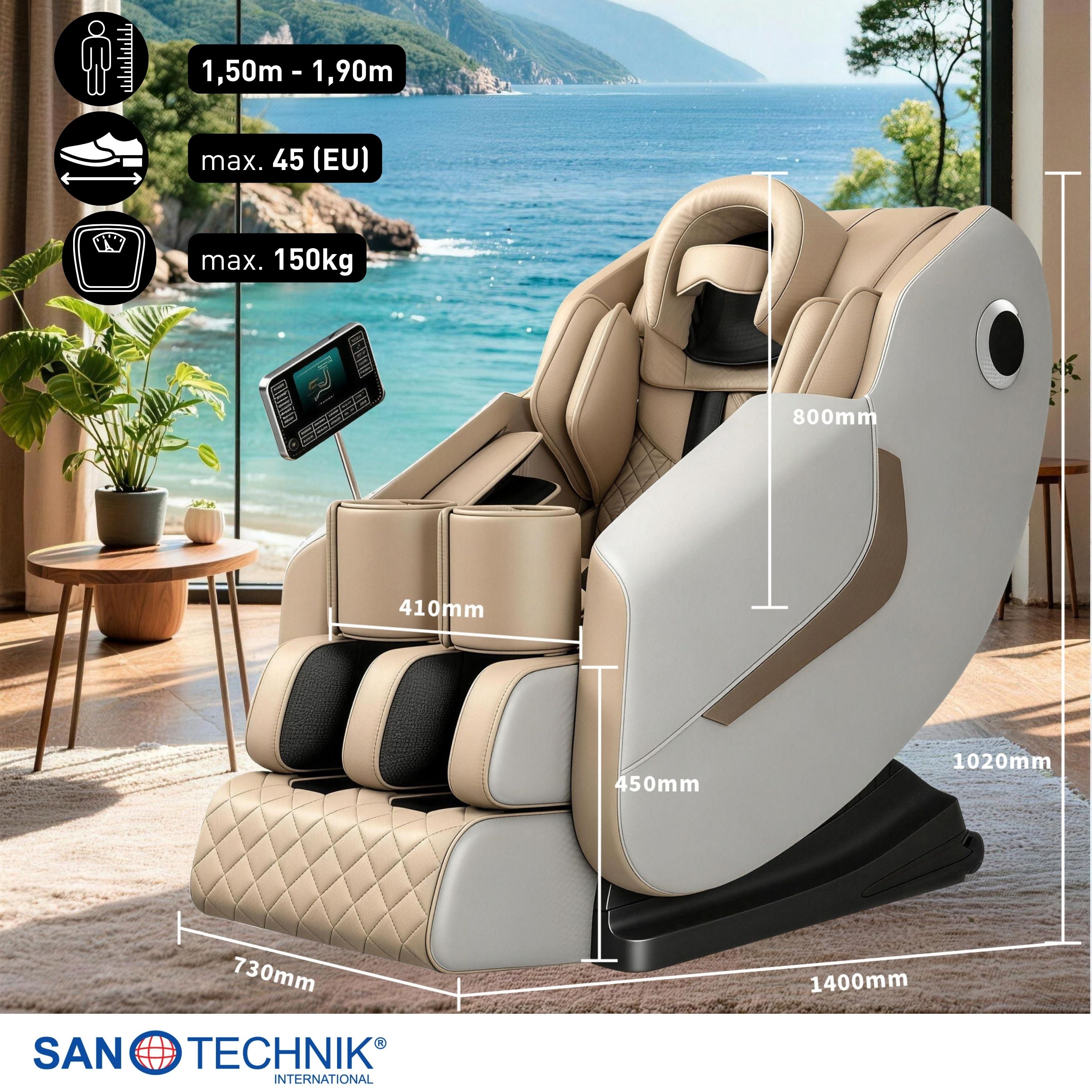 WELLORA luxury massage chair, beige