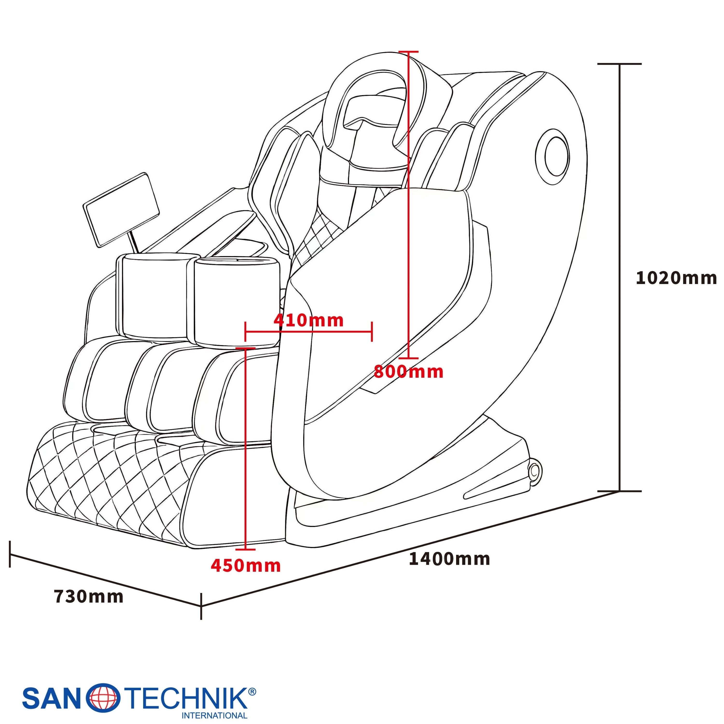 WELLORA luxury massage chair, beige