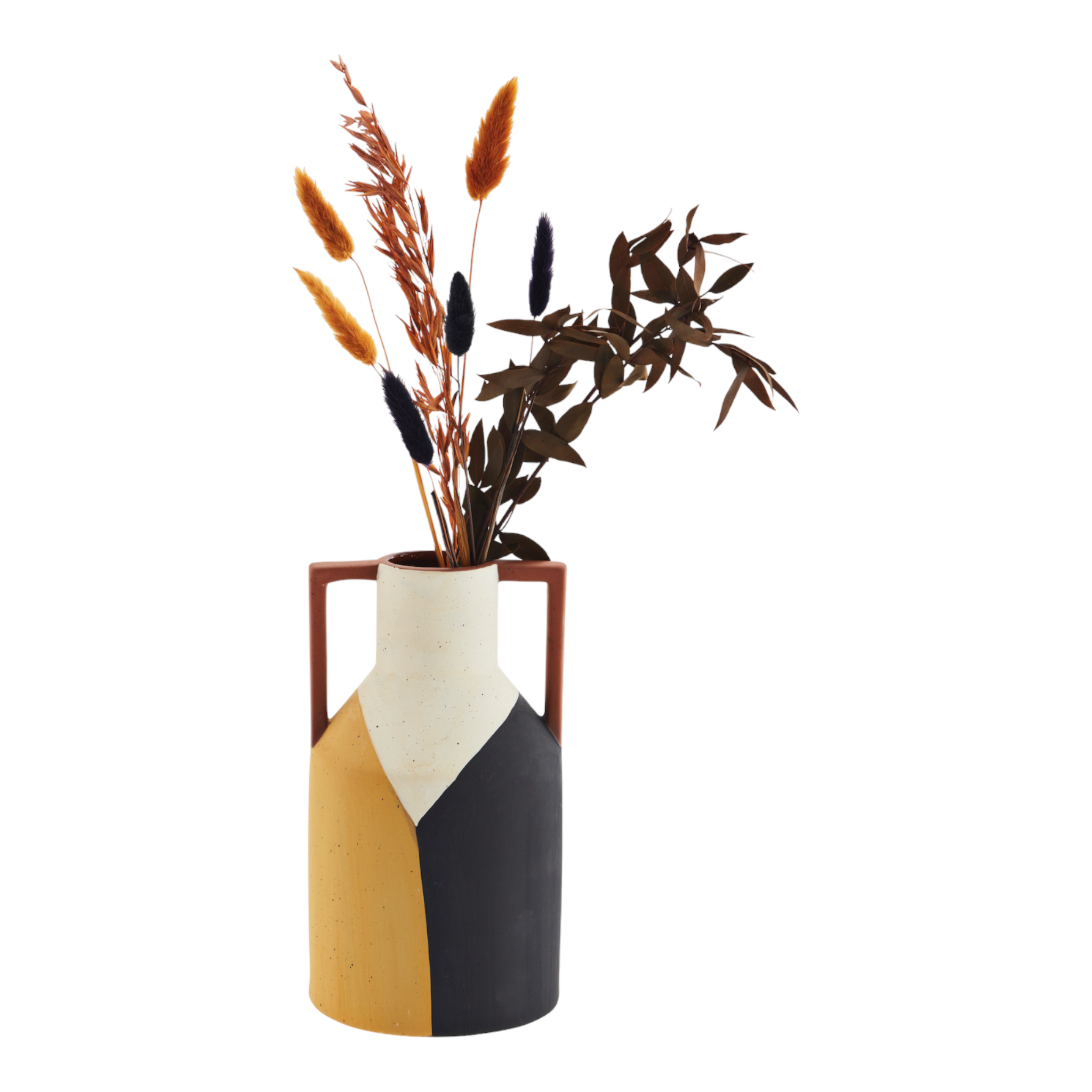 Terrakotta-Vase mit Henkeln Ø 14x25 cm