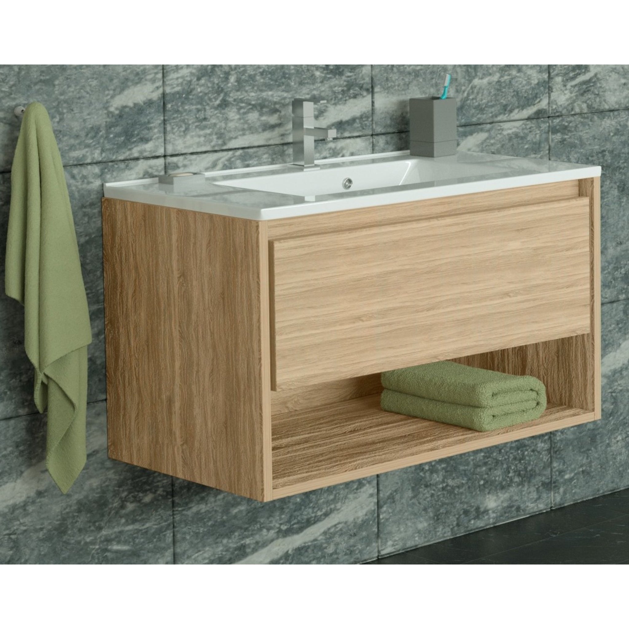 Washbasin cabinet NATURAL OAK 60/80