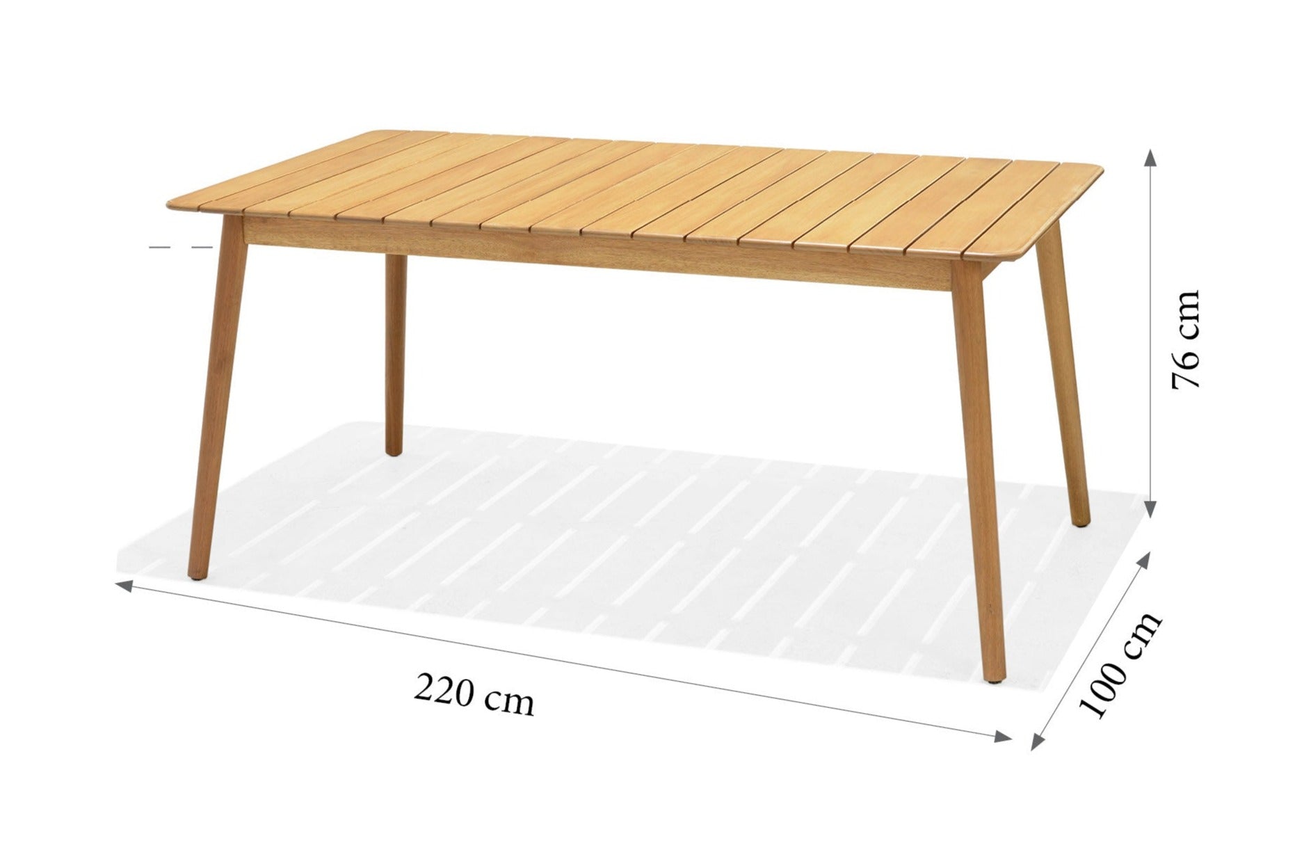 Nassau table rectangular 160x90x75 cm