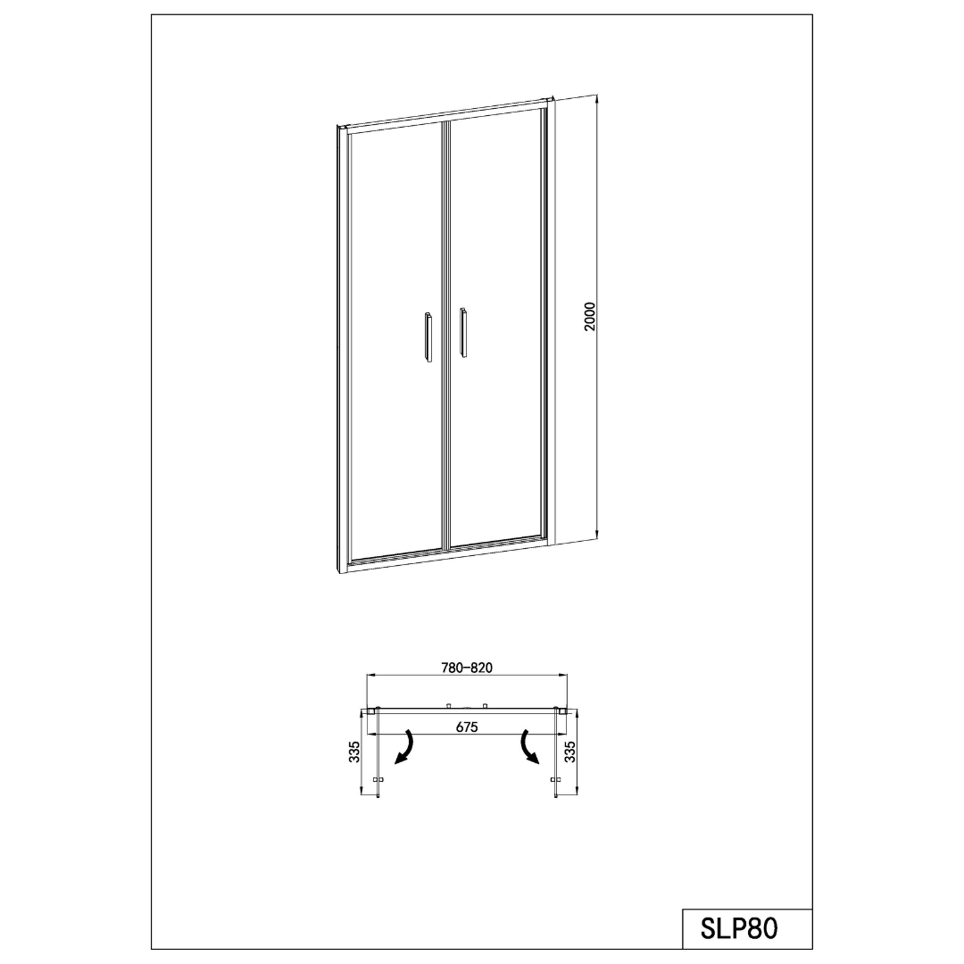 Salontür chrom 6mm ESG Easy-Clean in 3 verschiedenen Größen