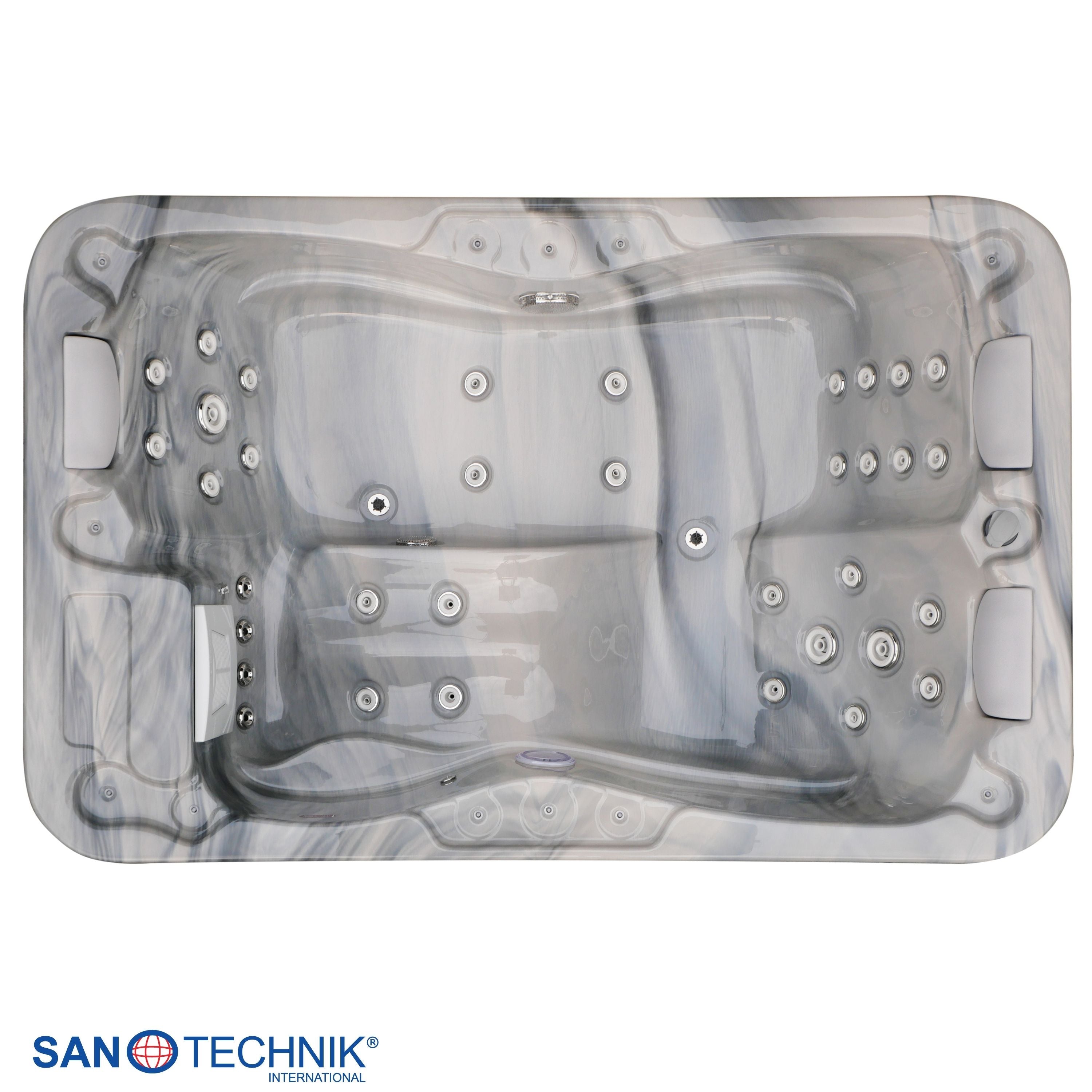 Outdoor Hot Tub MODENA Grey Marble incl. Cover
